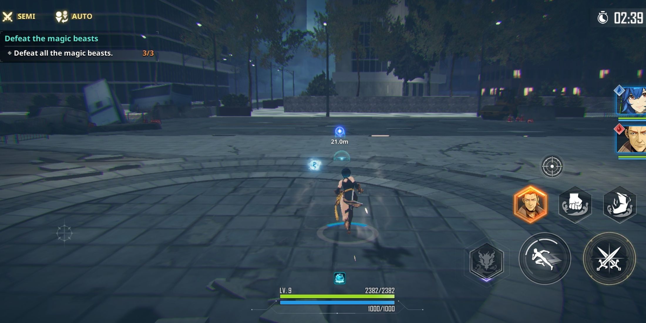 A prompt for QTE skill trigger in Solo Leveling: Arise.