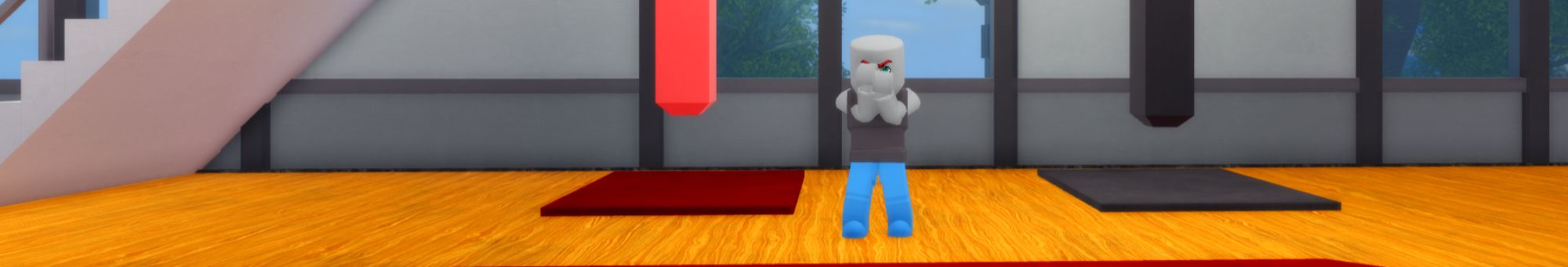 a character covers their face using their hands in Roblox: Super Power Legends