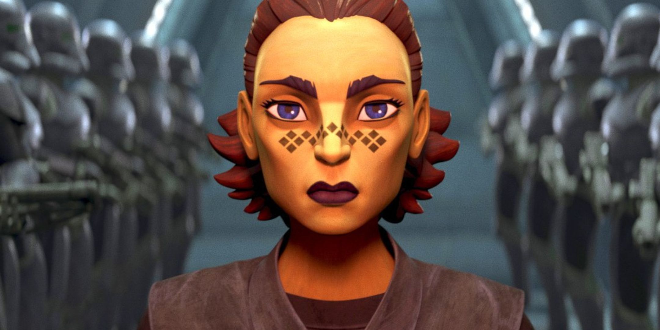 Star Wars Tales of the Empire Barriss Offee With Guards Each Side Of Her
