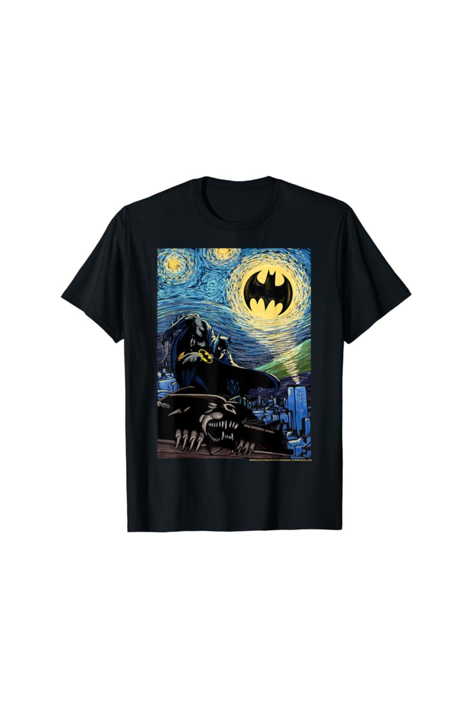 DC Comics Batman Starry Night Style Painting T-Shirt