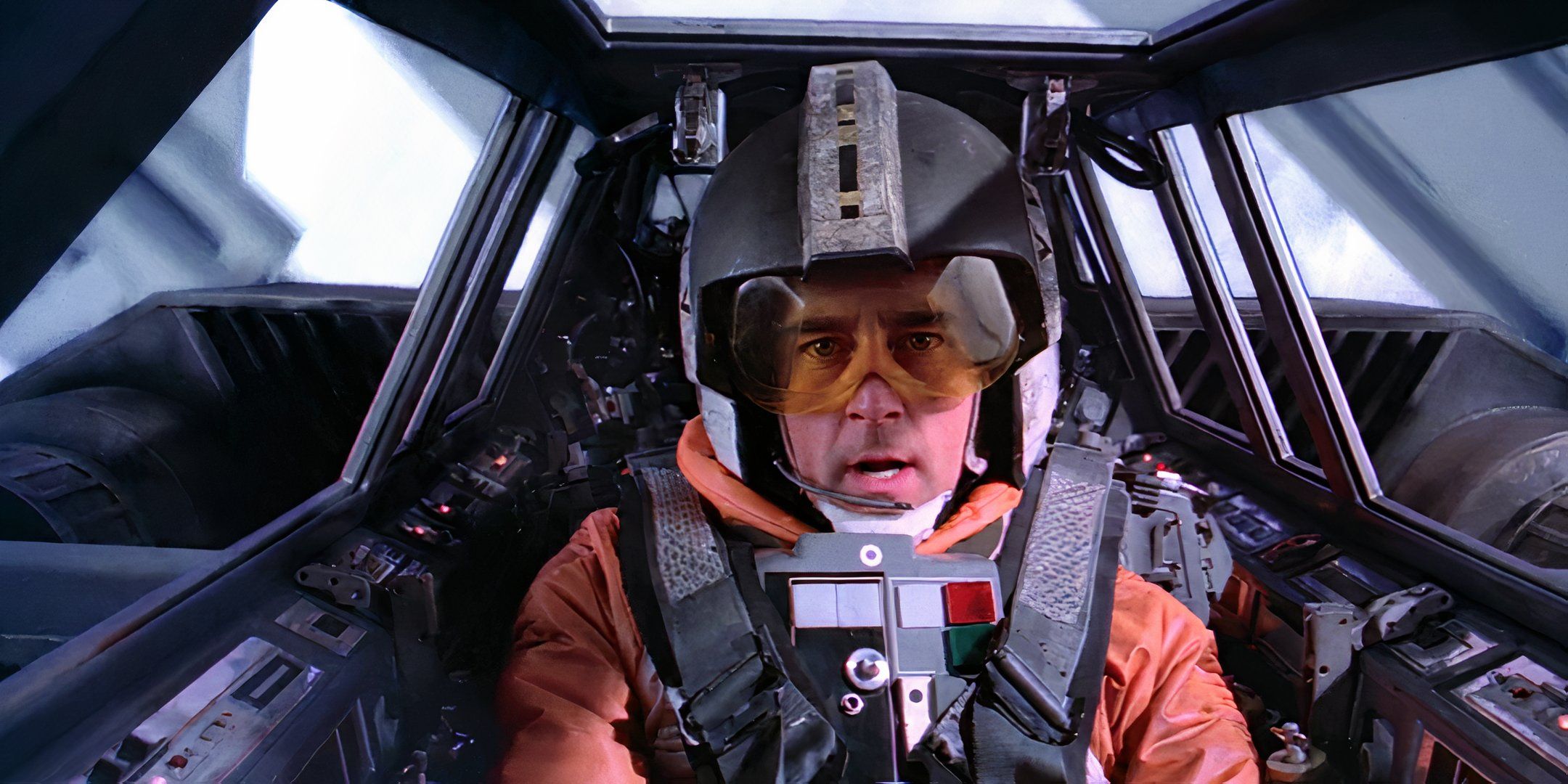 Close up of Wedge while he is piloting in The Empire Strikes Back