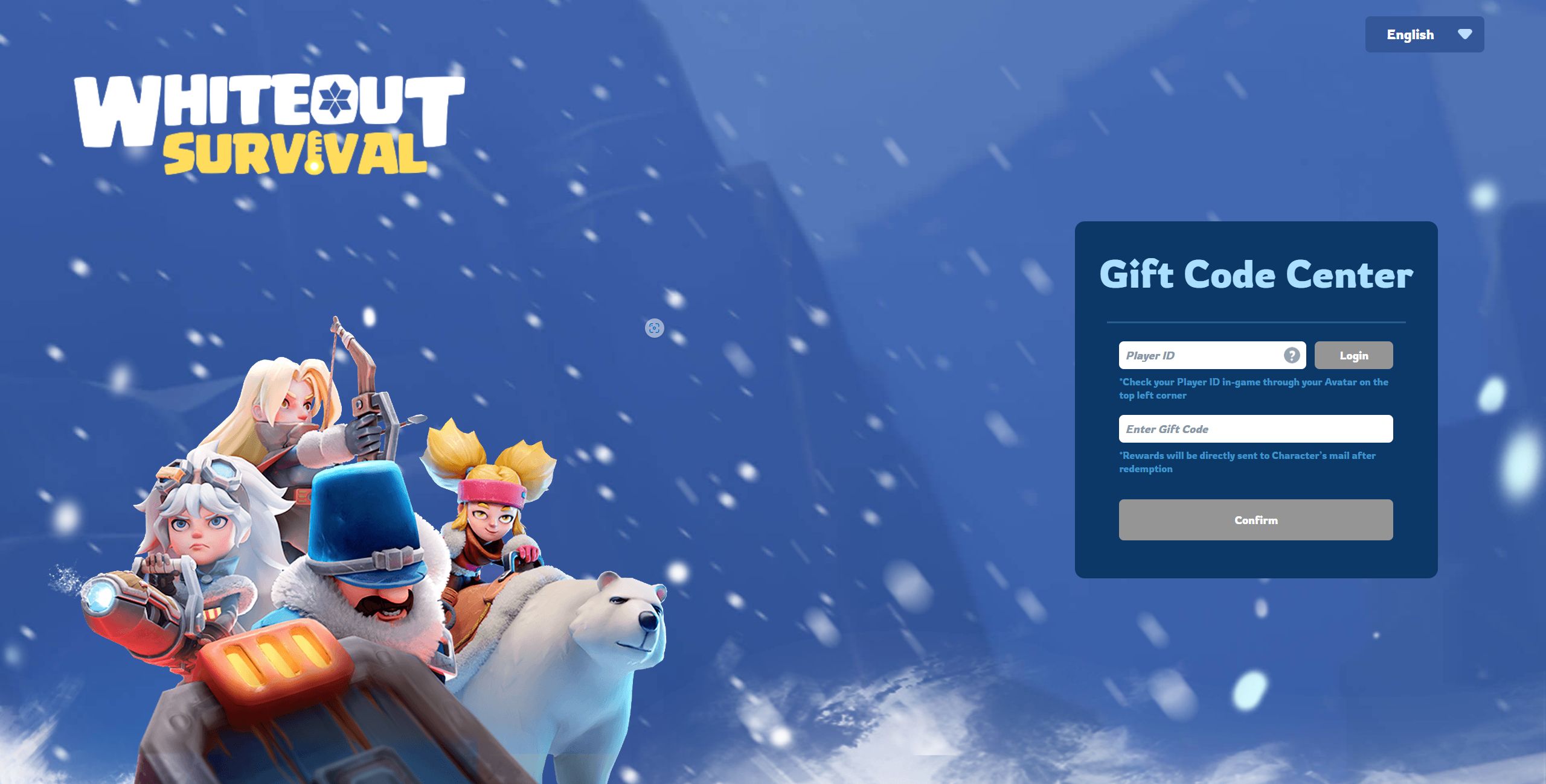 the Redemption Page for Whiteout Survival