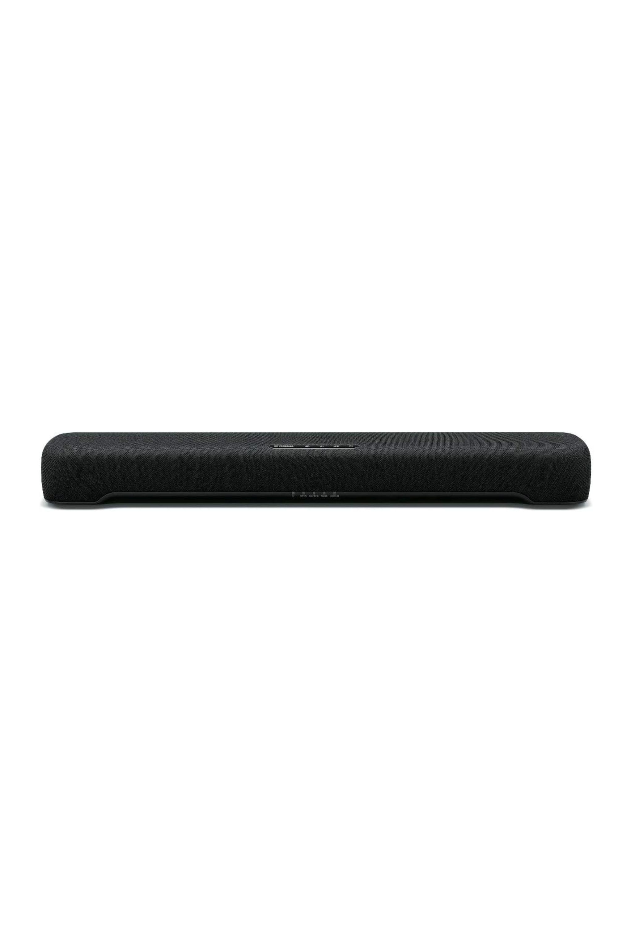 A Yamaha Sound Bar against a white background.
