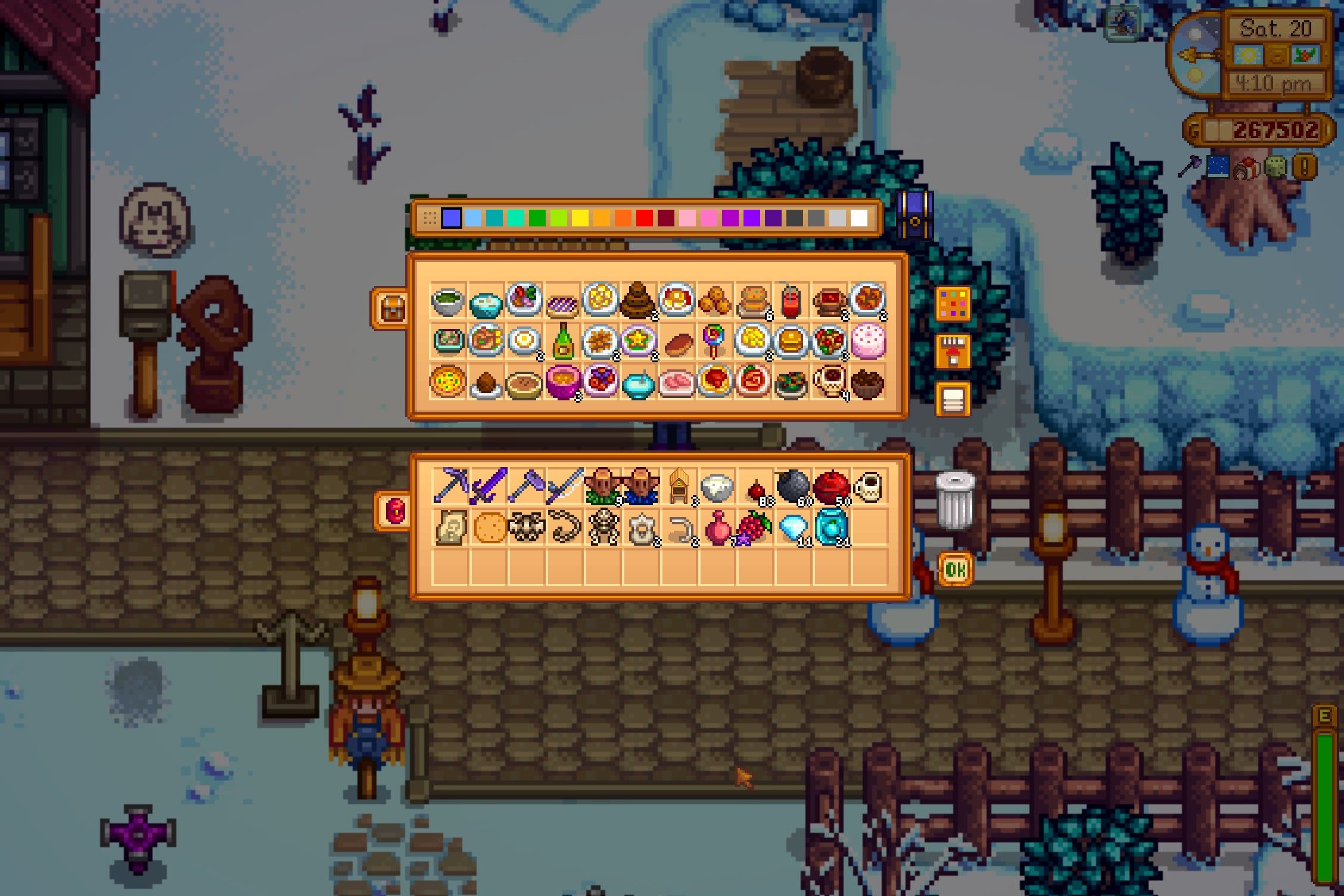 a chest full of every cooked meal stardew valley gourmet chef all ingredients