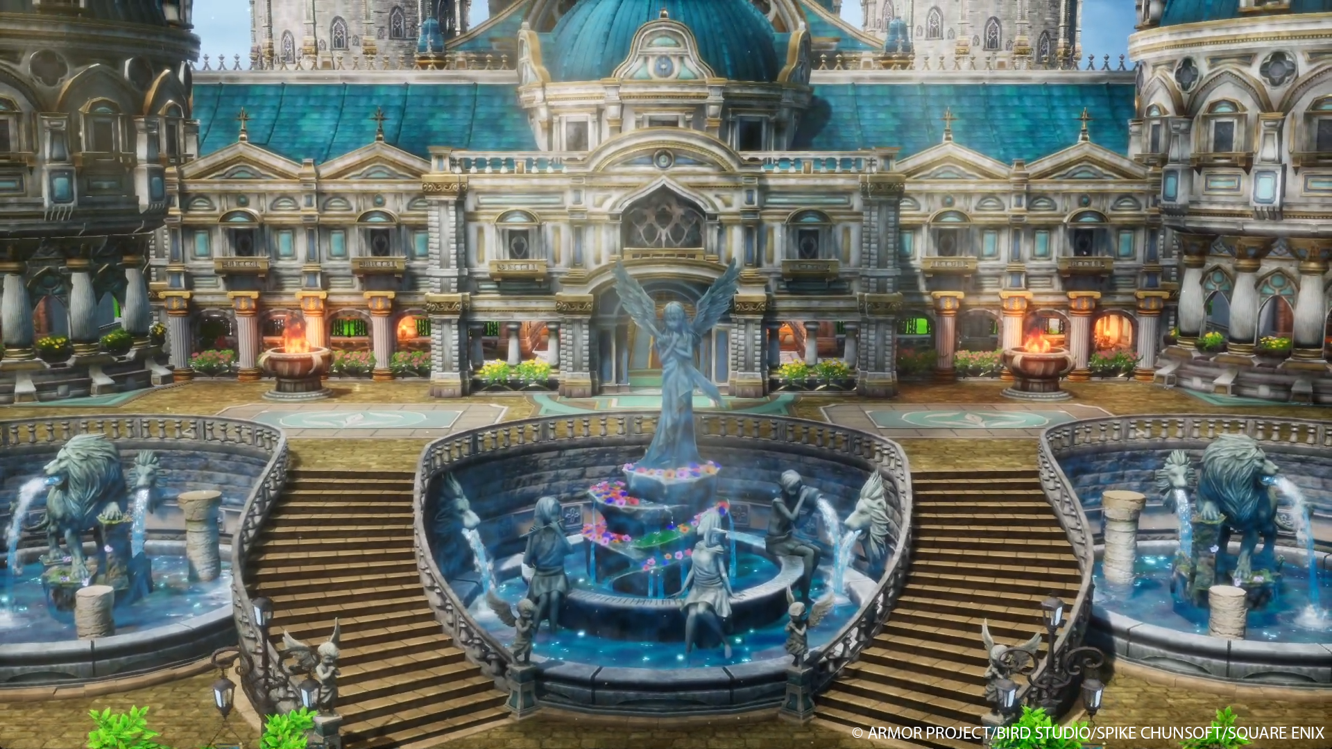 A city view in Dragon Quest 3 Remake