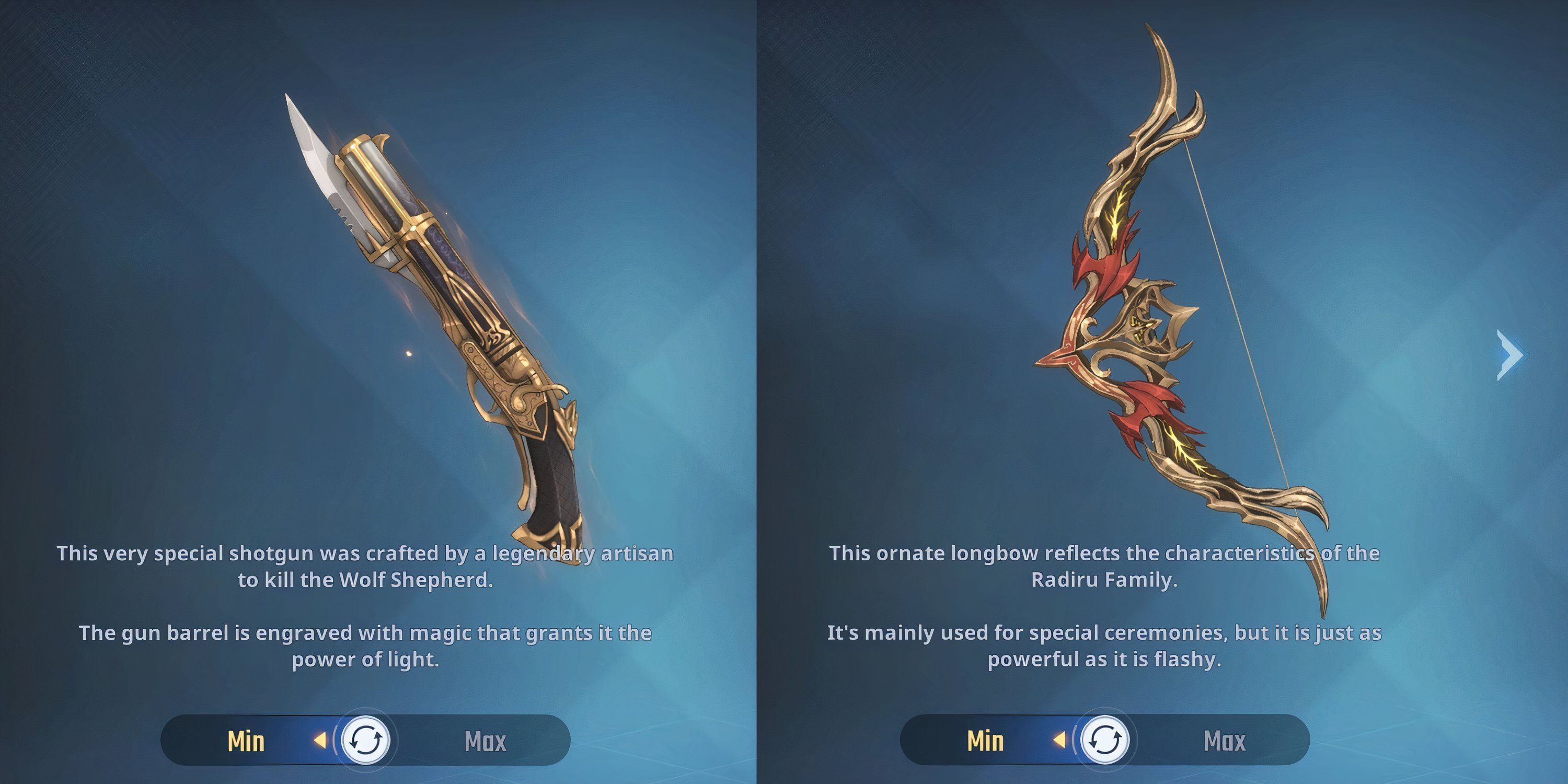 A collage of The Huntsman And Radiru Family’s Longbow  in Solo Leveling