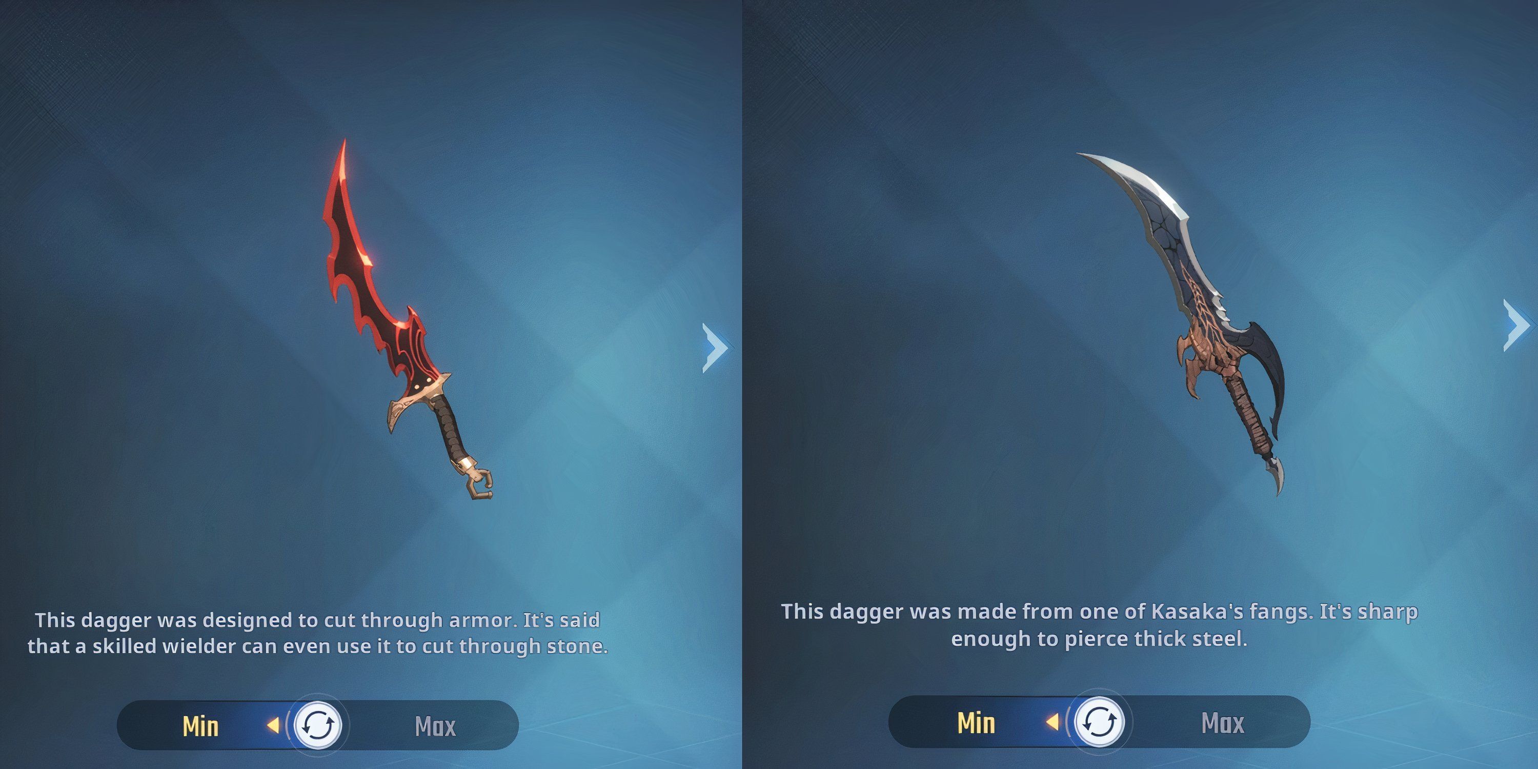 A split image of Knight Killer And Kasaka’s Venom Fang in Solo Leveling