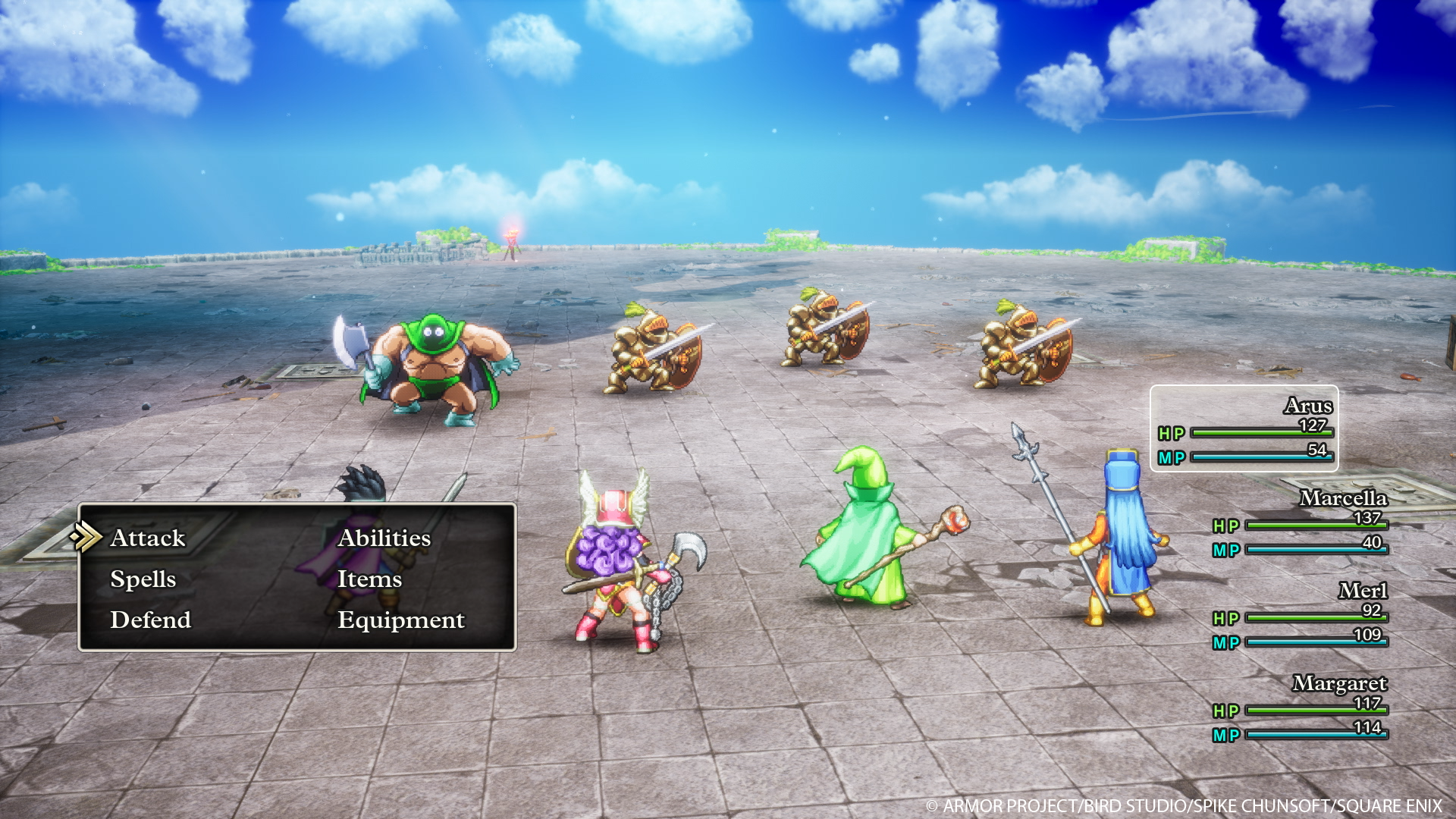 A standard battle in Dragon Quest 3 Remake