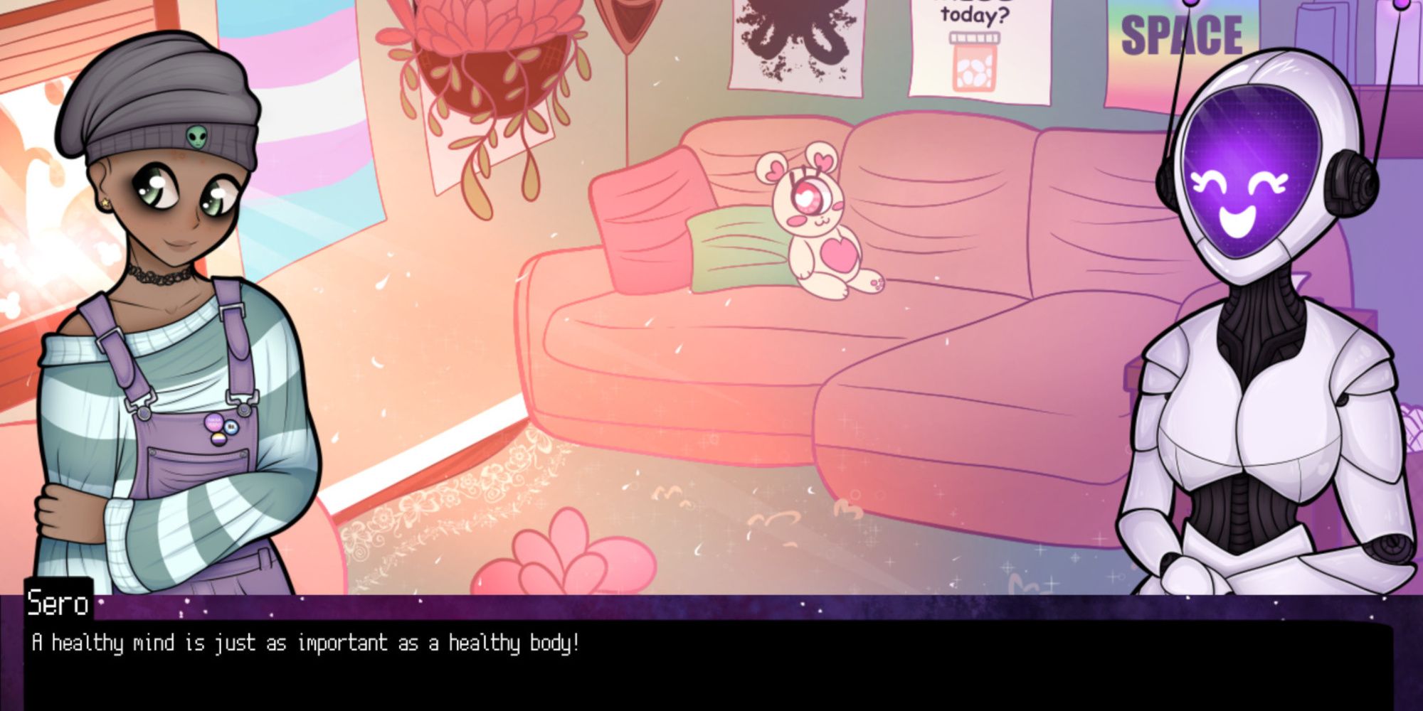 ace in space Sero talking ot the main character in their room