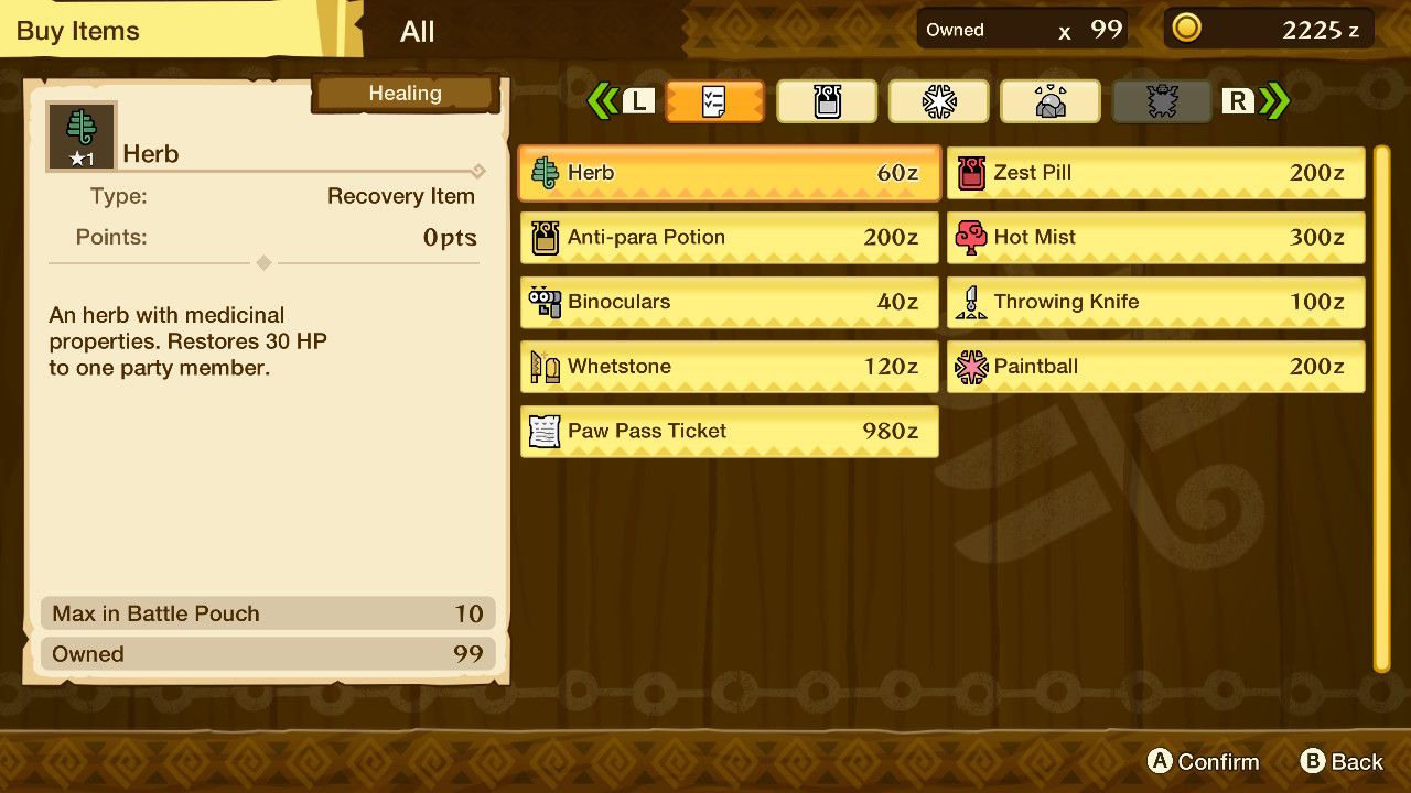 adding items to the battle pouch monster hunter stories
