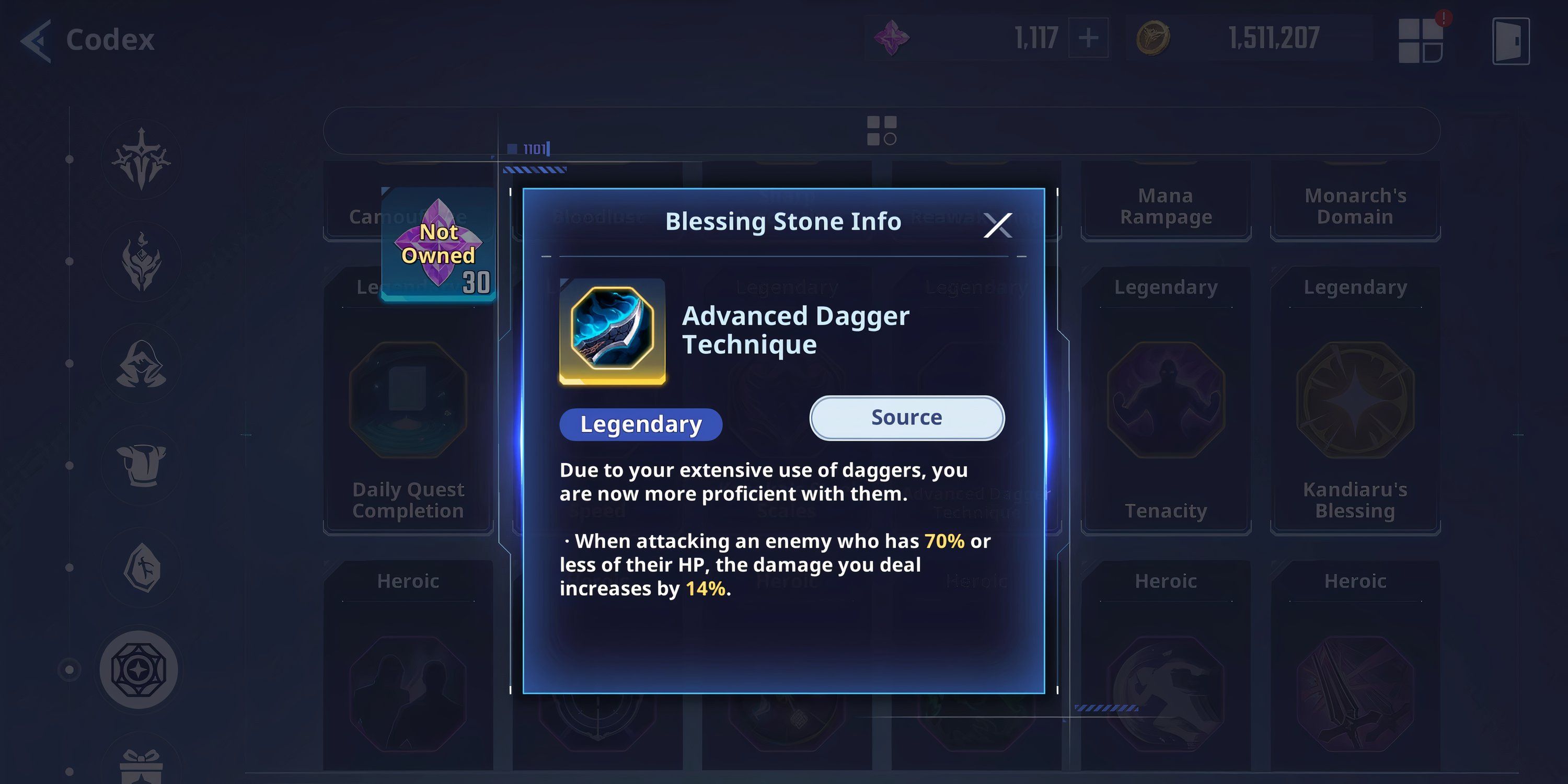 Advanced Dagger Technique's attack rate increase in Solo Leveling Arise