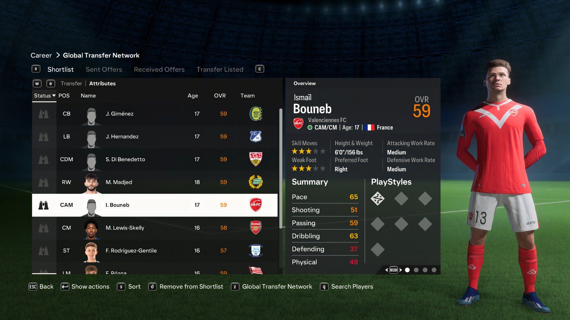 An image of Ismail Bouneb in EA Sports FC 24