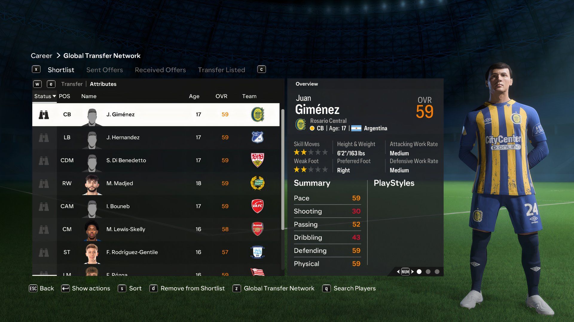 An image of Juan Gimenez in EA Sports FC 24