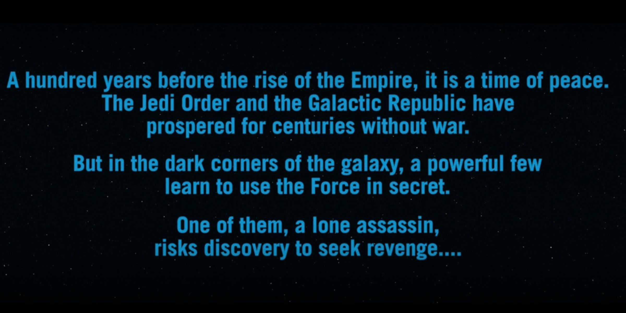 The Opening Crawl in Star Wars: The Acolyte's First Episode.