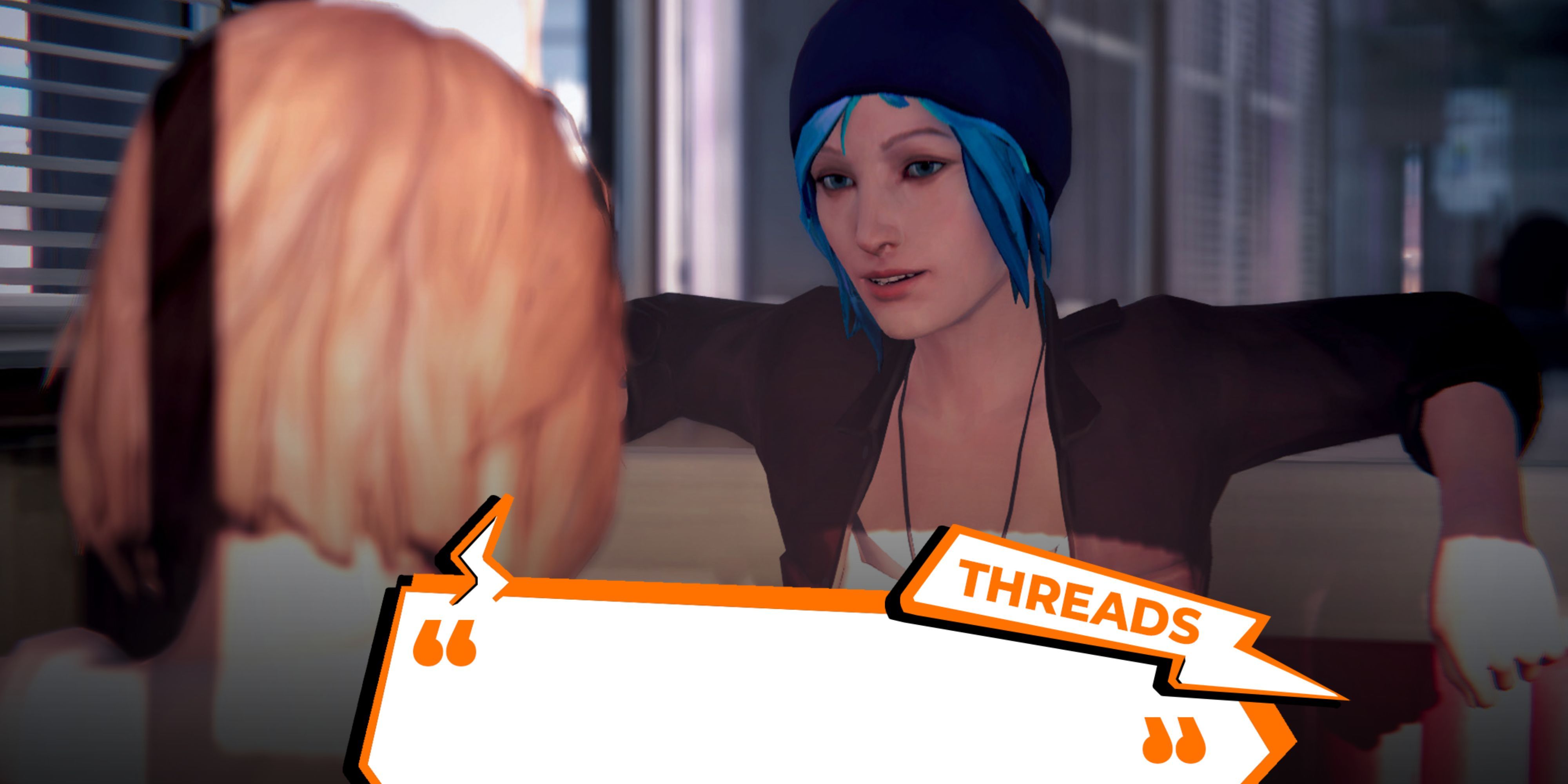Chloe Prince in a diner booth with TG Threads