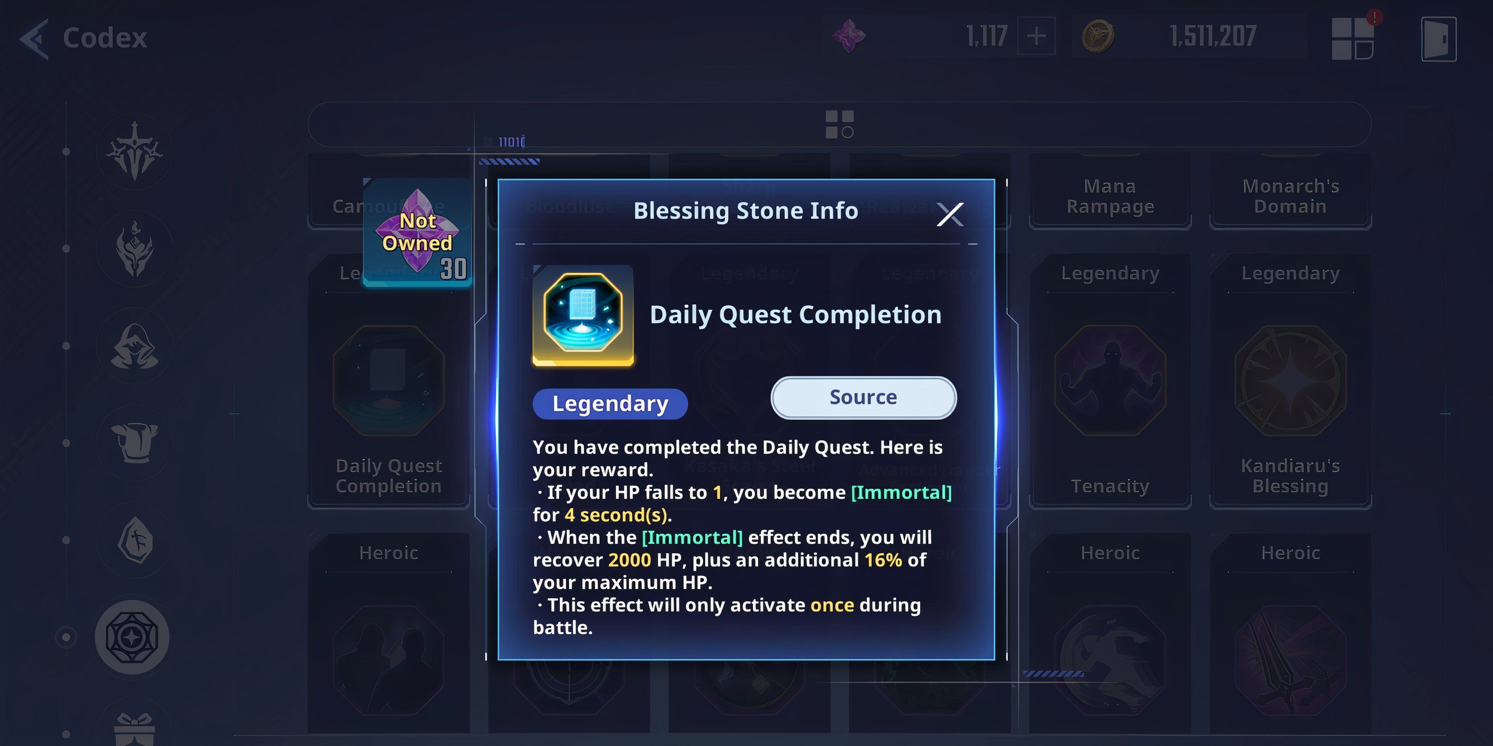 Daily quest completion's hp boosting effects in Solo Leveling Arise