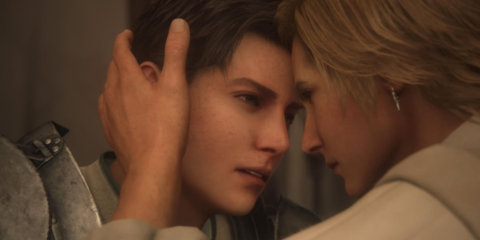 Dion and Terence pressing their foreheads together in Final Fantasy 16