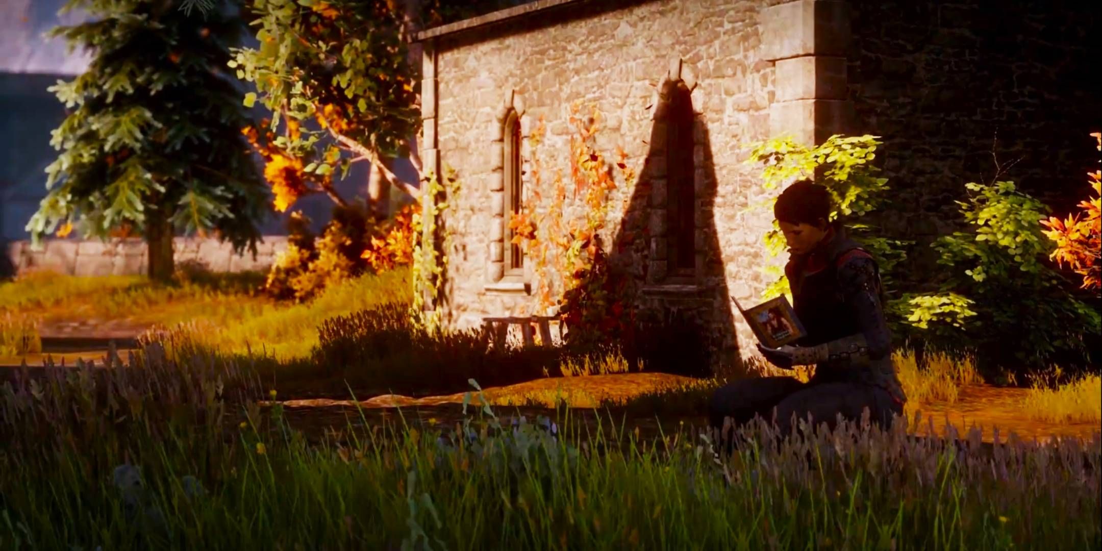 Dragon Age Inquisition - Cassandra reading at Skyhold
