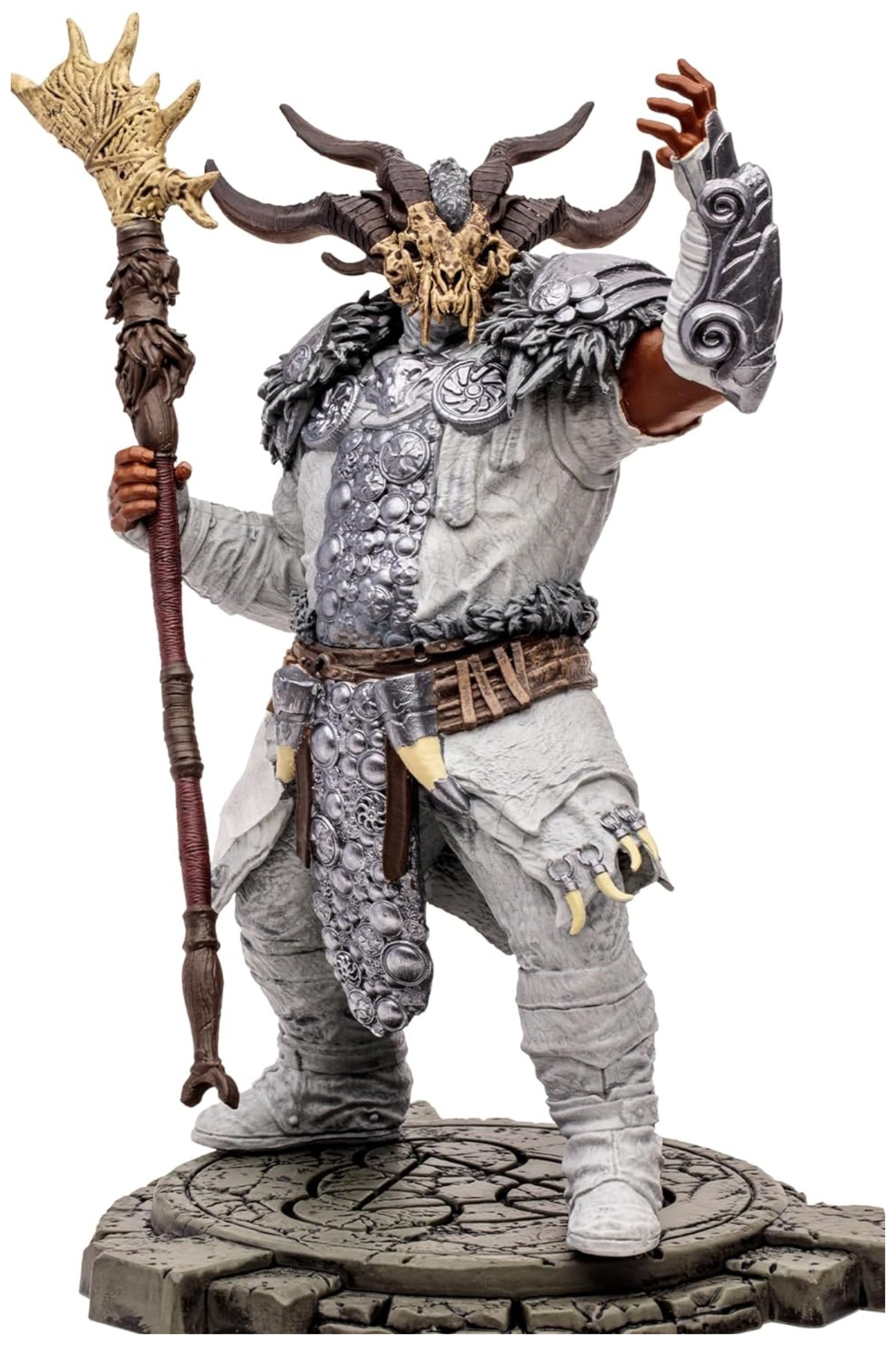 The McFarlane Toys druid figure from Diablo 4 against a white background.