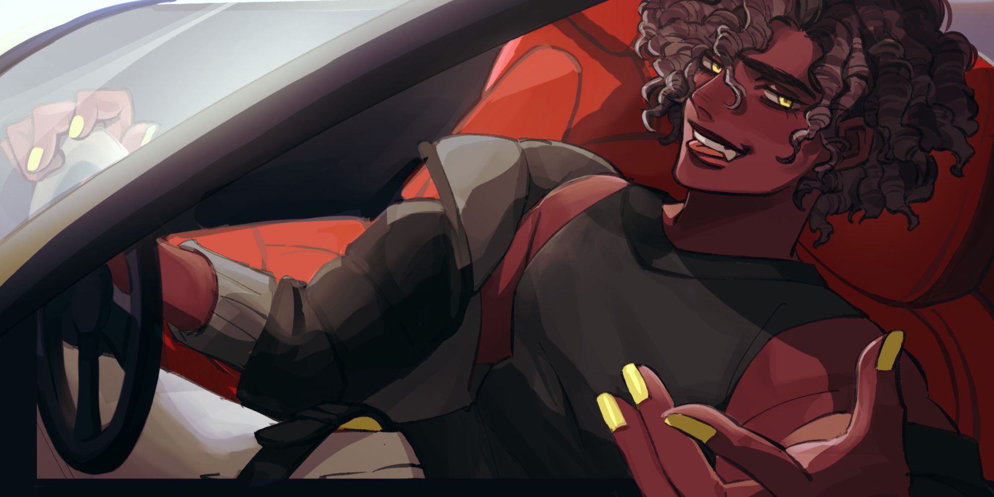 error143 micah offering you his hand from inside of his car