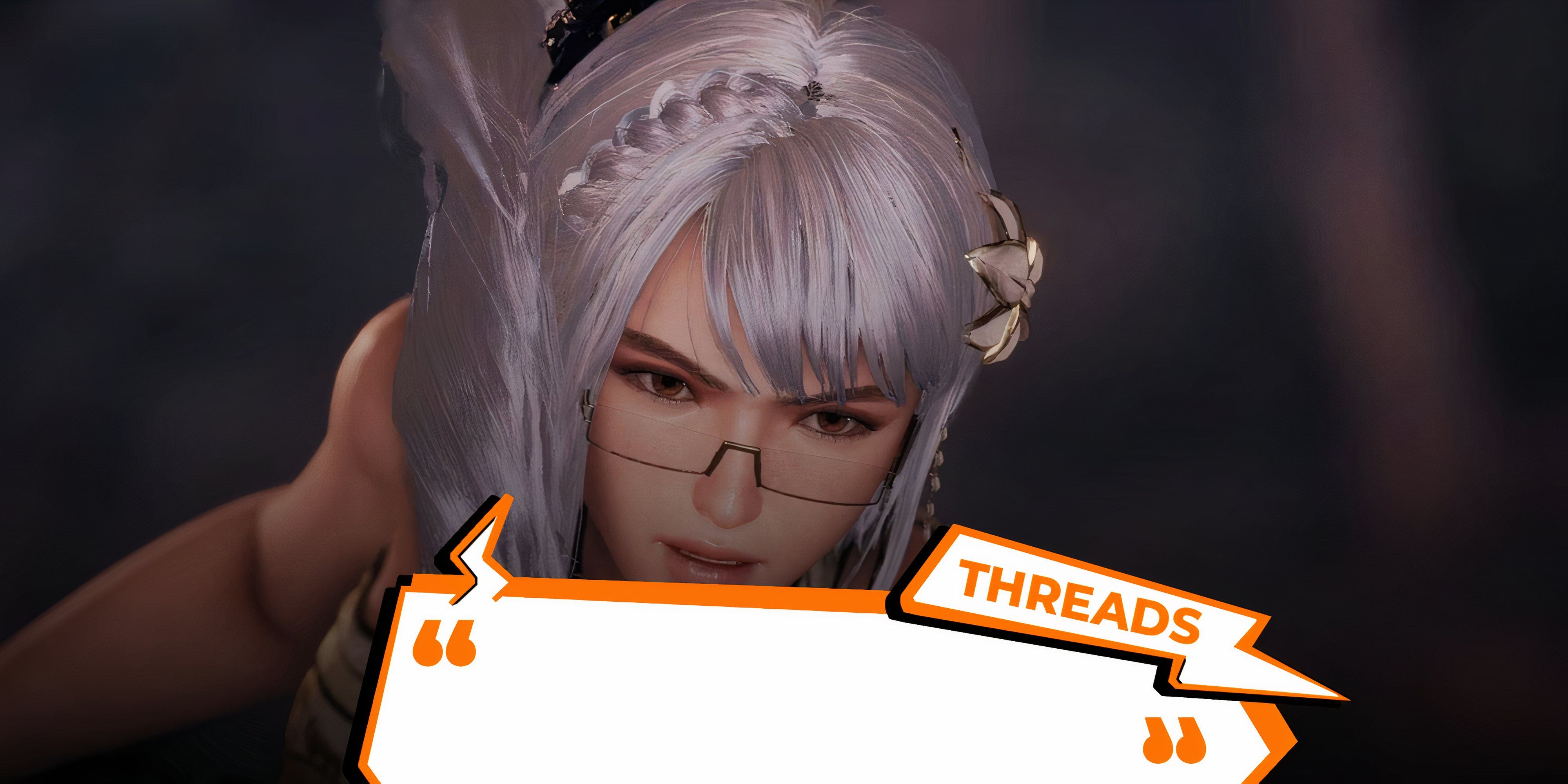 Eve from Stellar Blade with silver hair and TG Threads