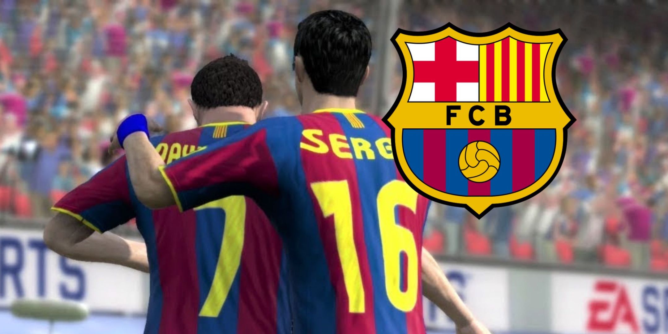 FIFA 11 Villa and Busquets With Barcelona Badge