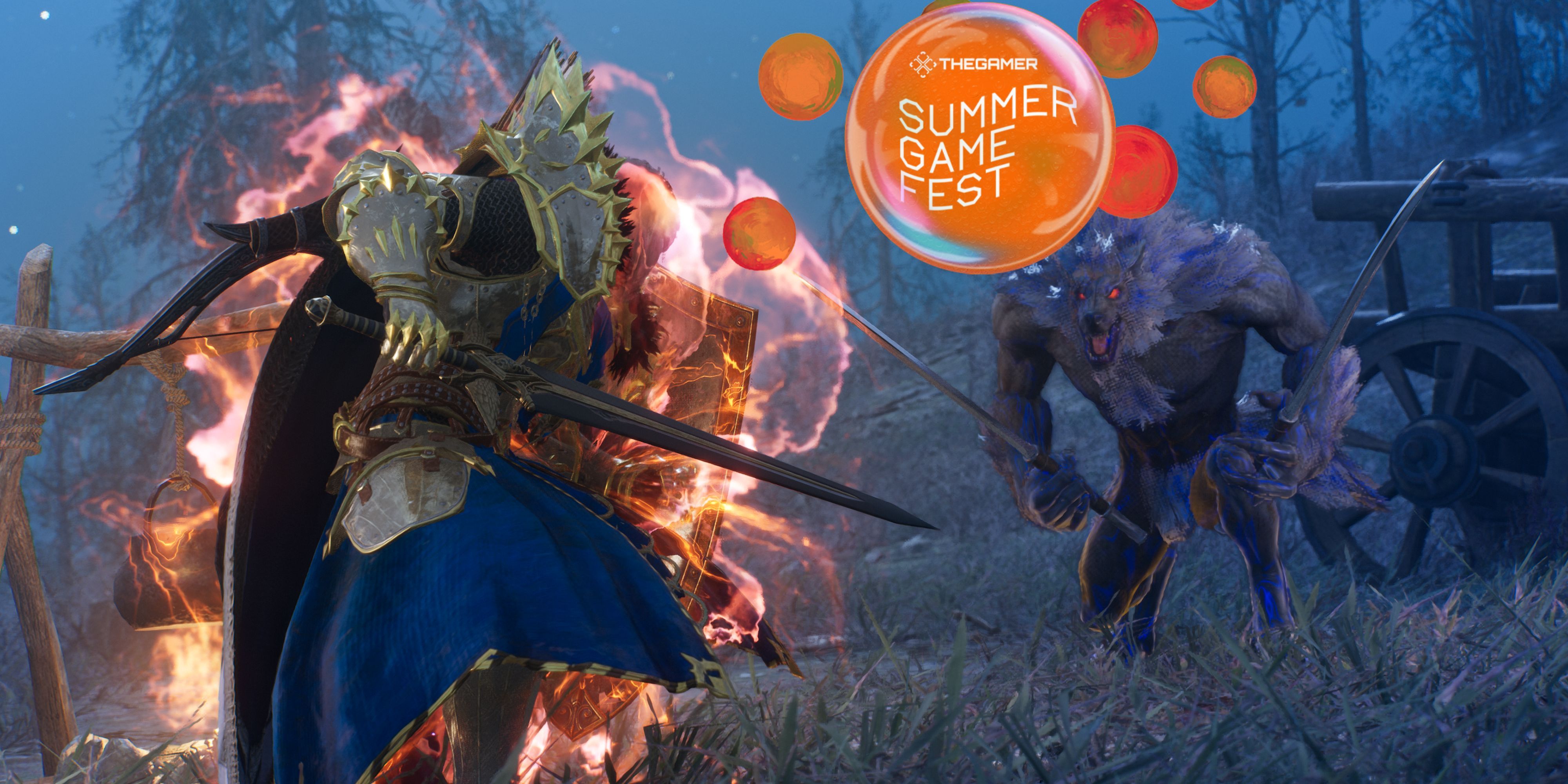 Flaming warriior fighting a werewolf in Throne & Liberty thumbnail