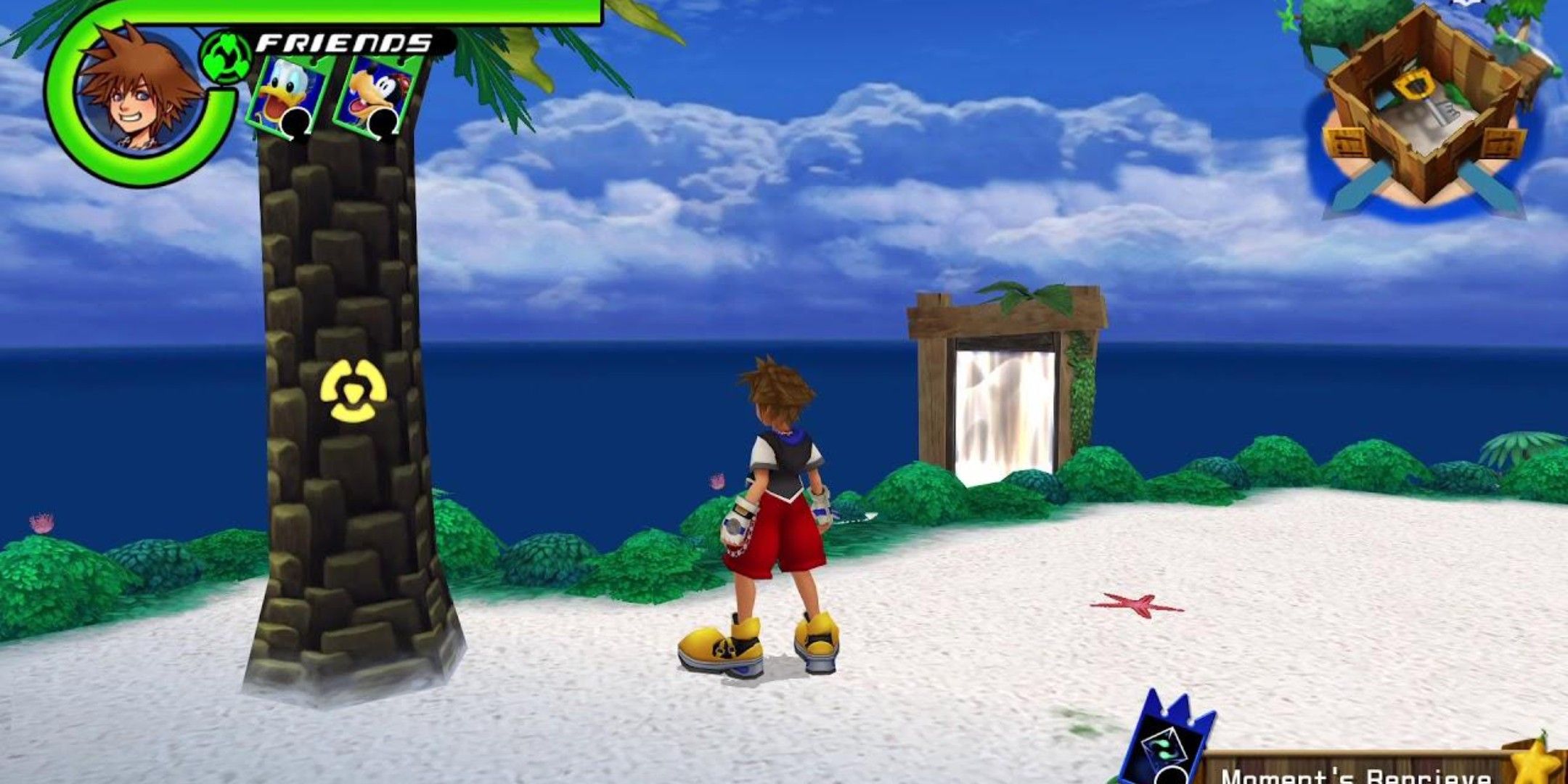 Kingdom Hearts Re Chain Of Memories with Sora inside of a peaceful room 