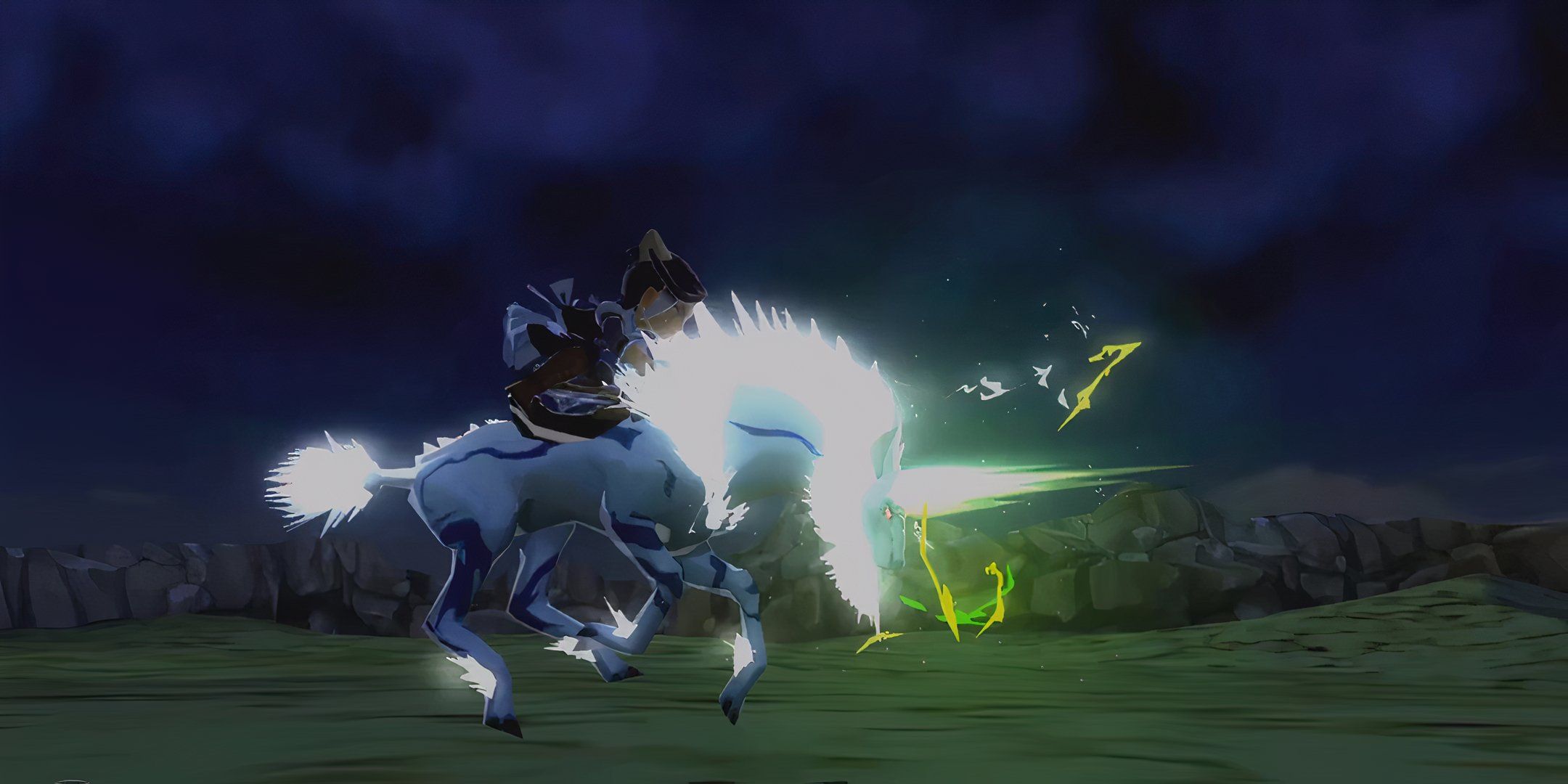 Kirin executing the Phantasmal Horn in Monster Hunter Stories: Remastered