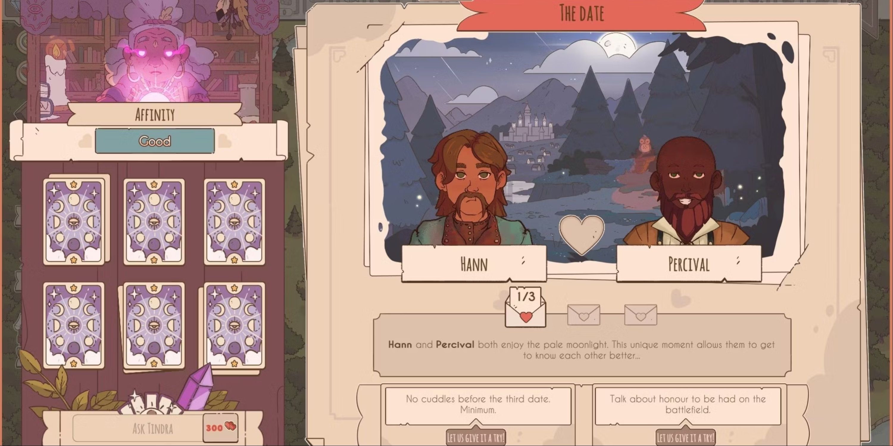 Lakeburg Legacies  Menu Screen Where A Player Is Setting Up A Date For Hann And Percival