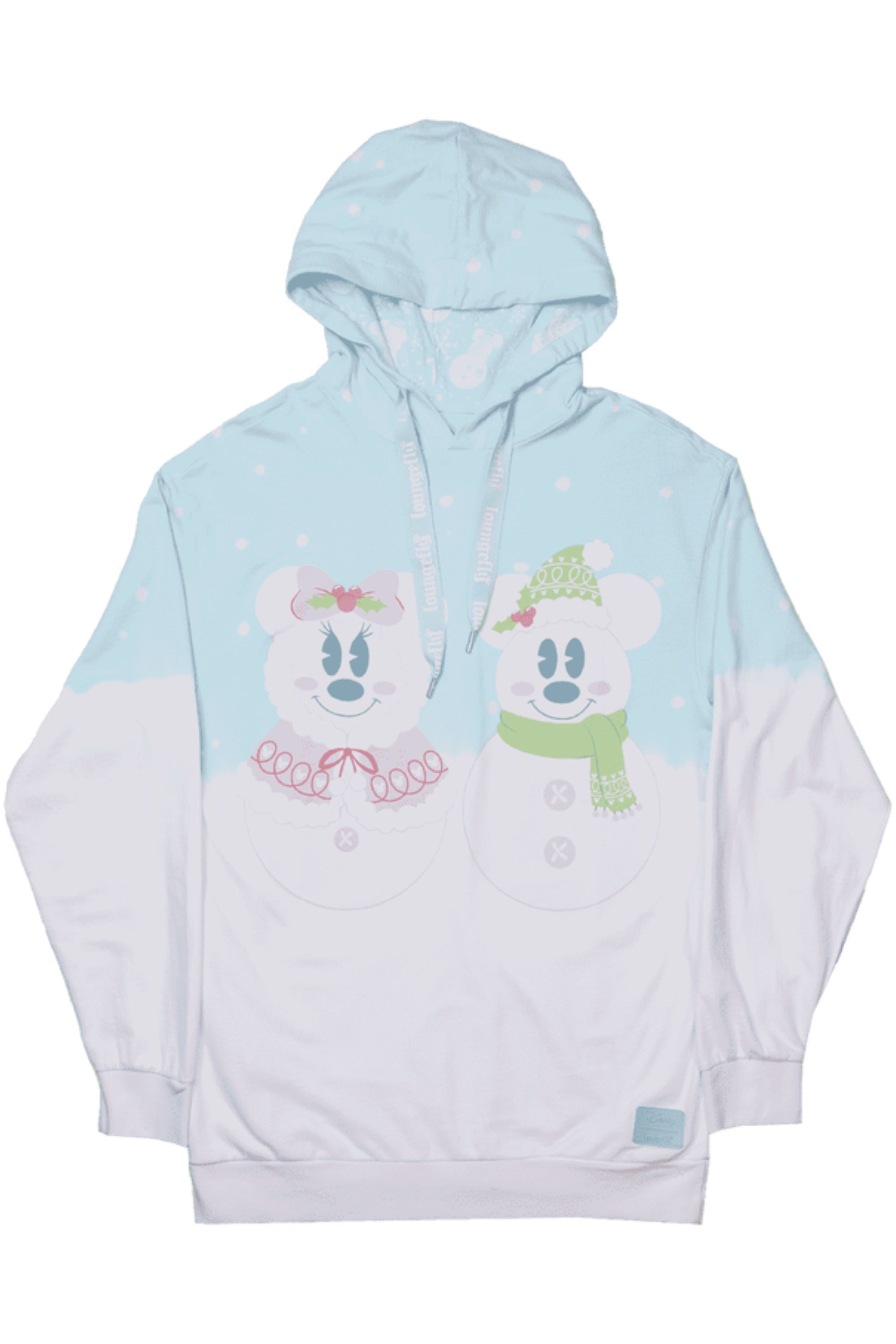 Loungefly Mickey and Minnie Mouse Pastel Snowman Hoodie