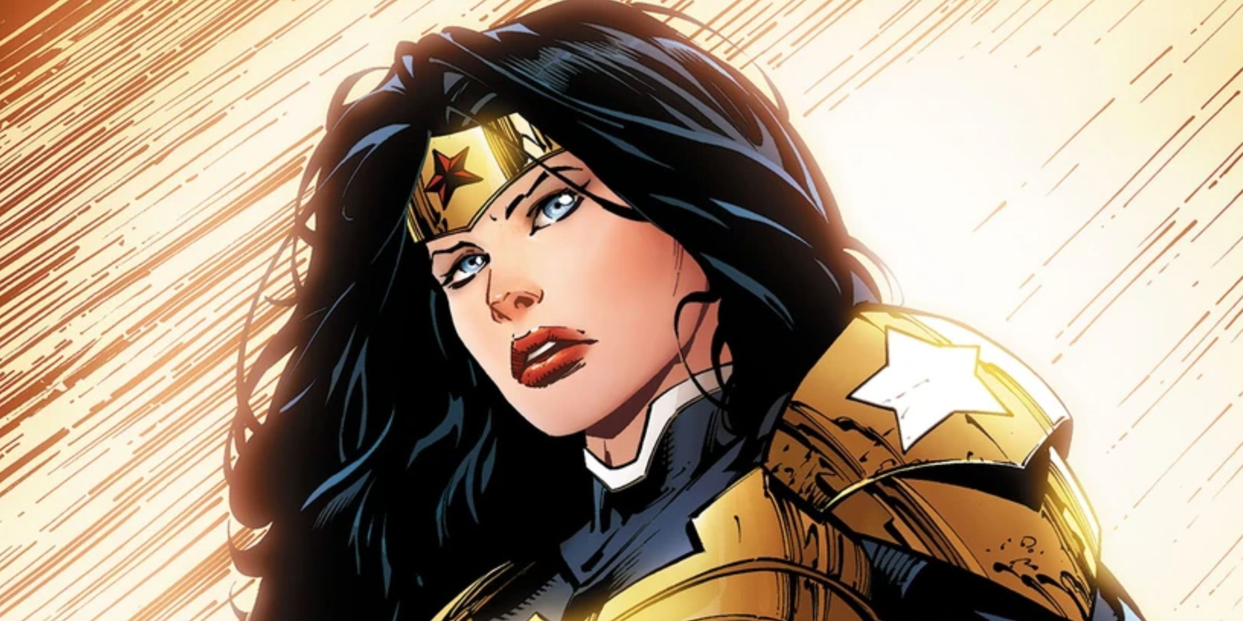 A close image of Wonder Woman from DC comics.