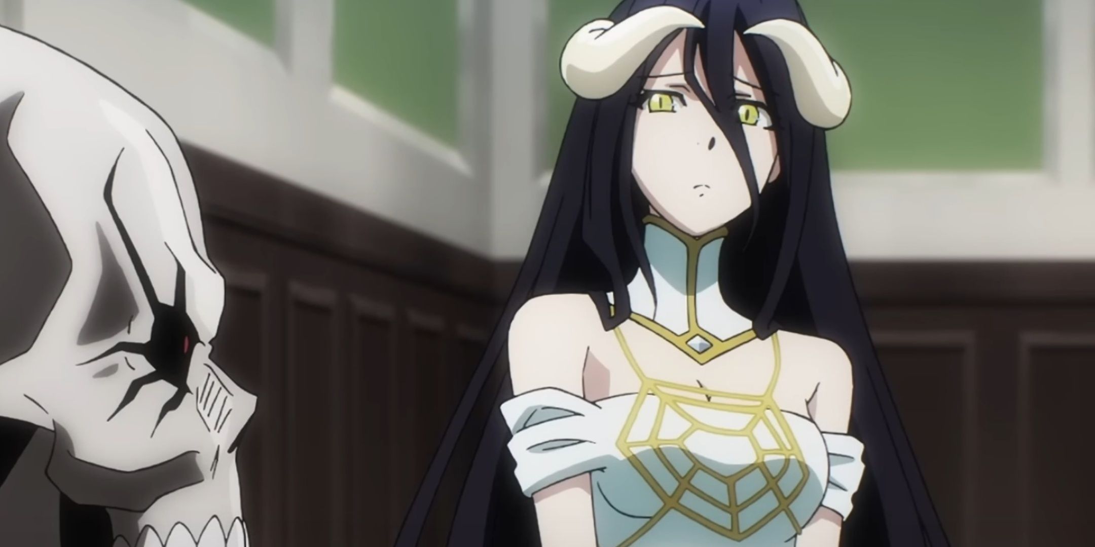 Albedo talking with Ainz in Overlord