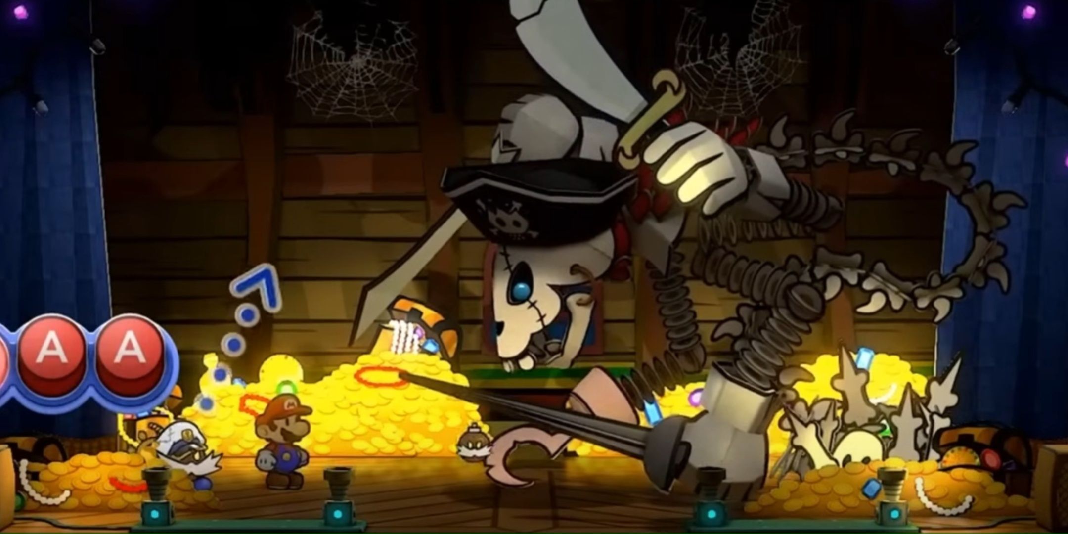 Cortez Battles Mario in Paper Mario The Thousand Year Door