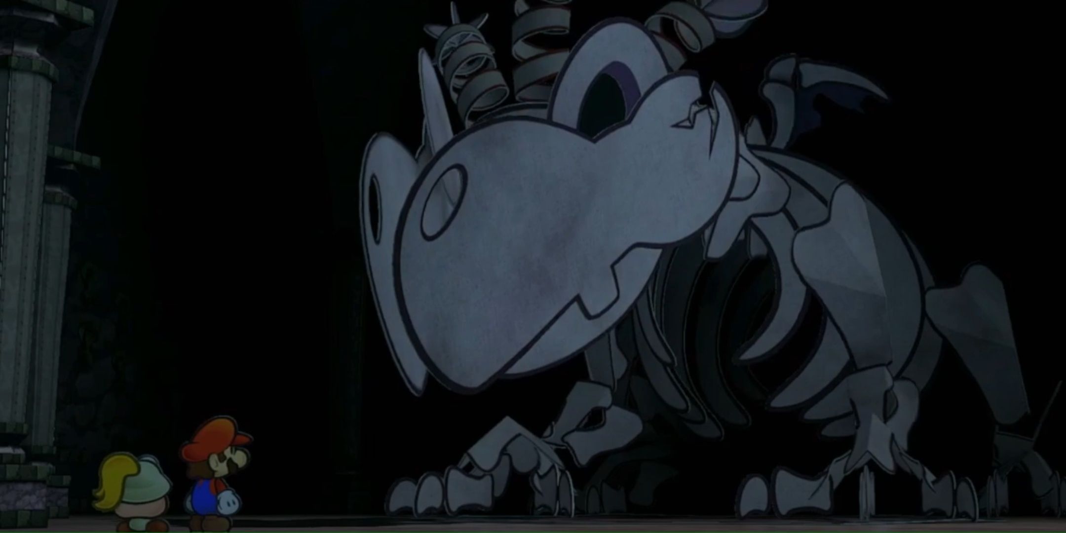 Bonetail emerges from the shadows in Paper Mario The Thousand Year Door