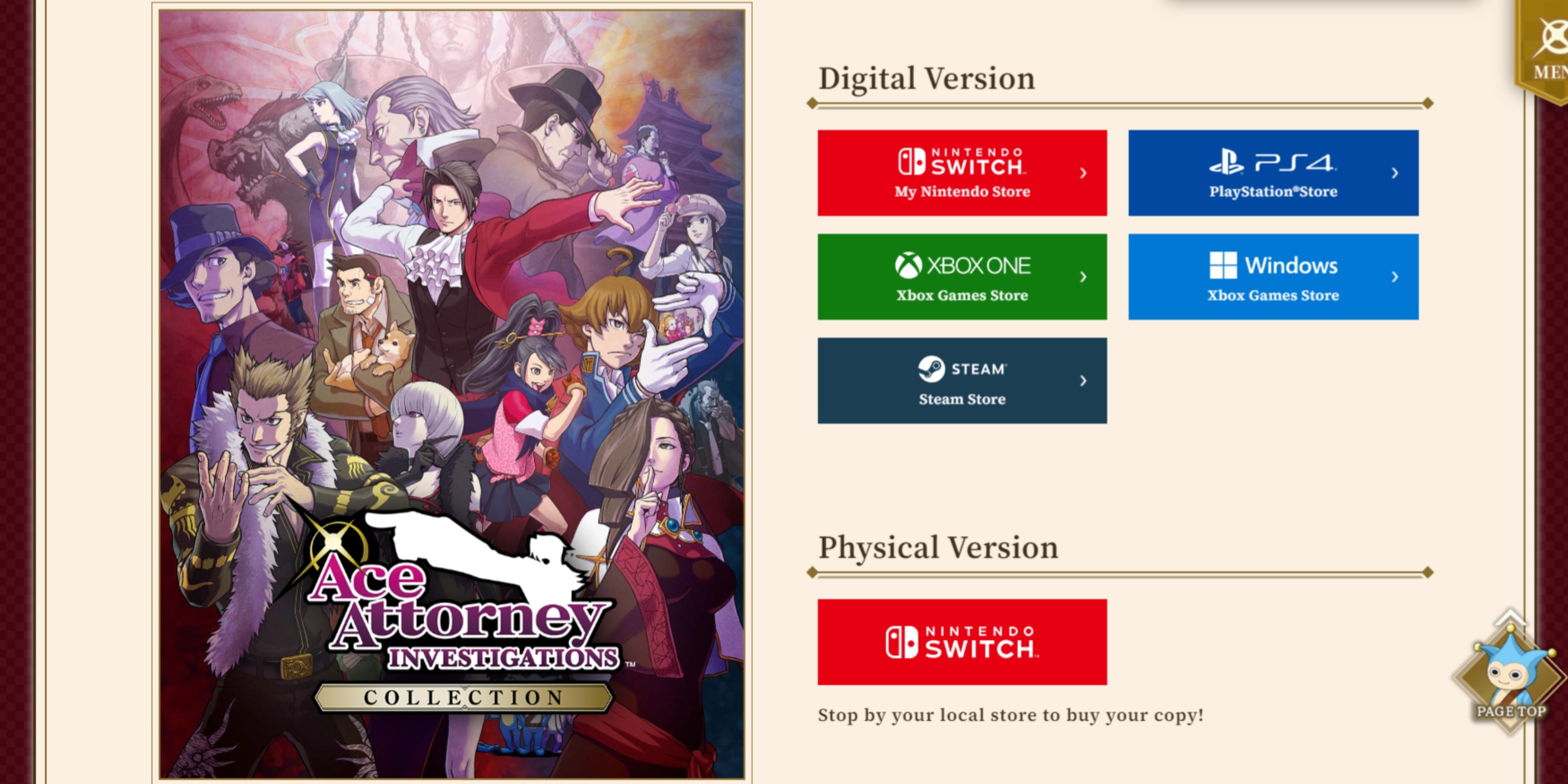ace attorney investigations collection pre-order platforms