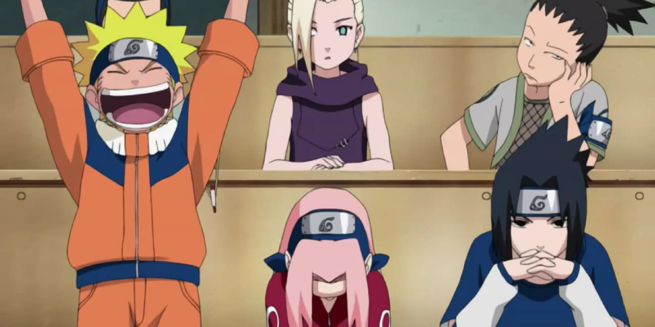 naruto in classroom with 4 other main characters