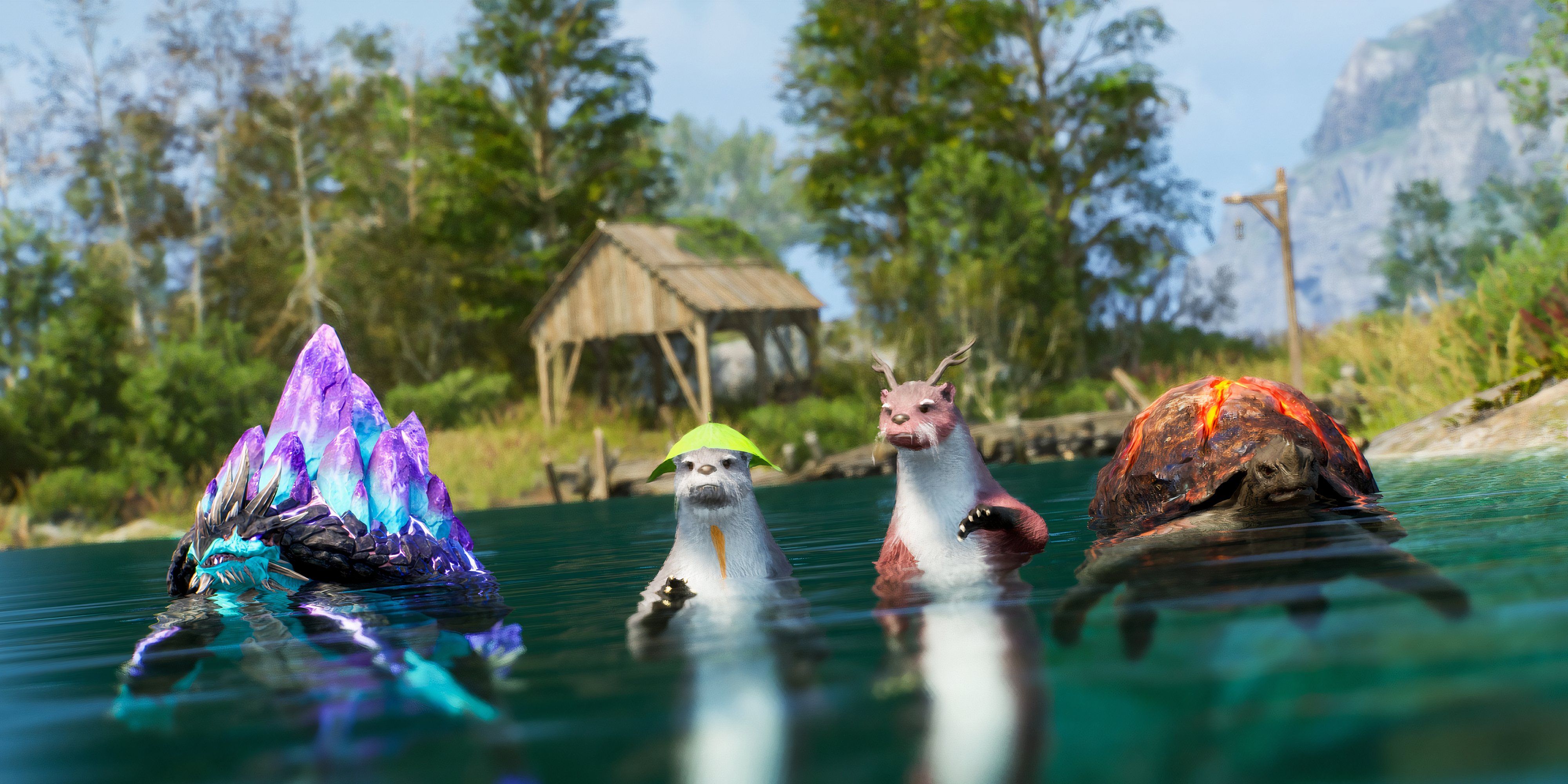 Otter and turtle water morph in Throne & Liberty