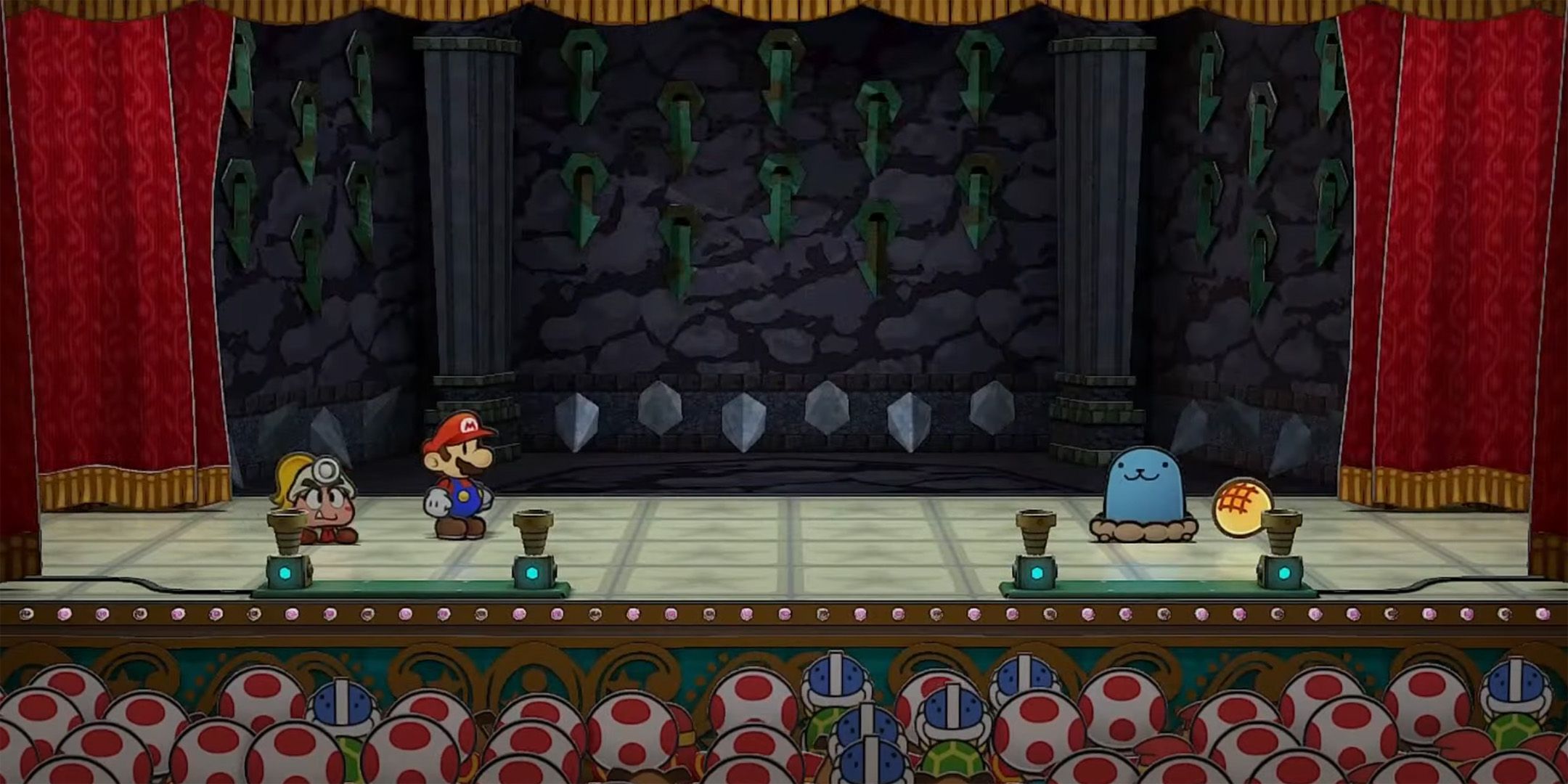 Mario and Goombella fighting Whacka