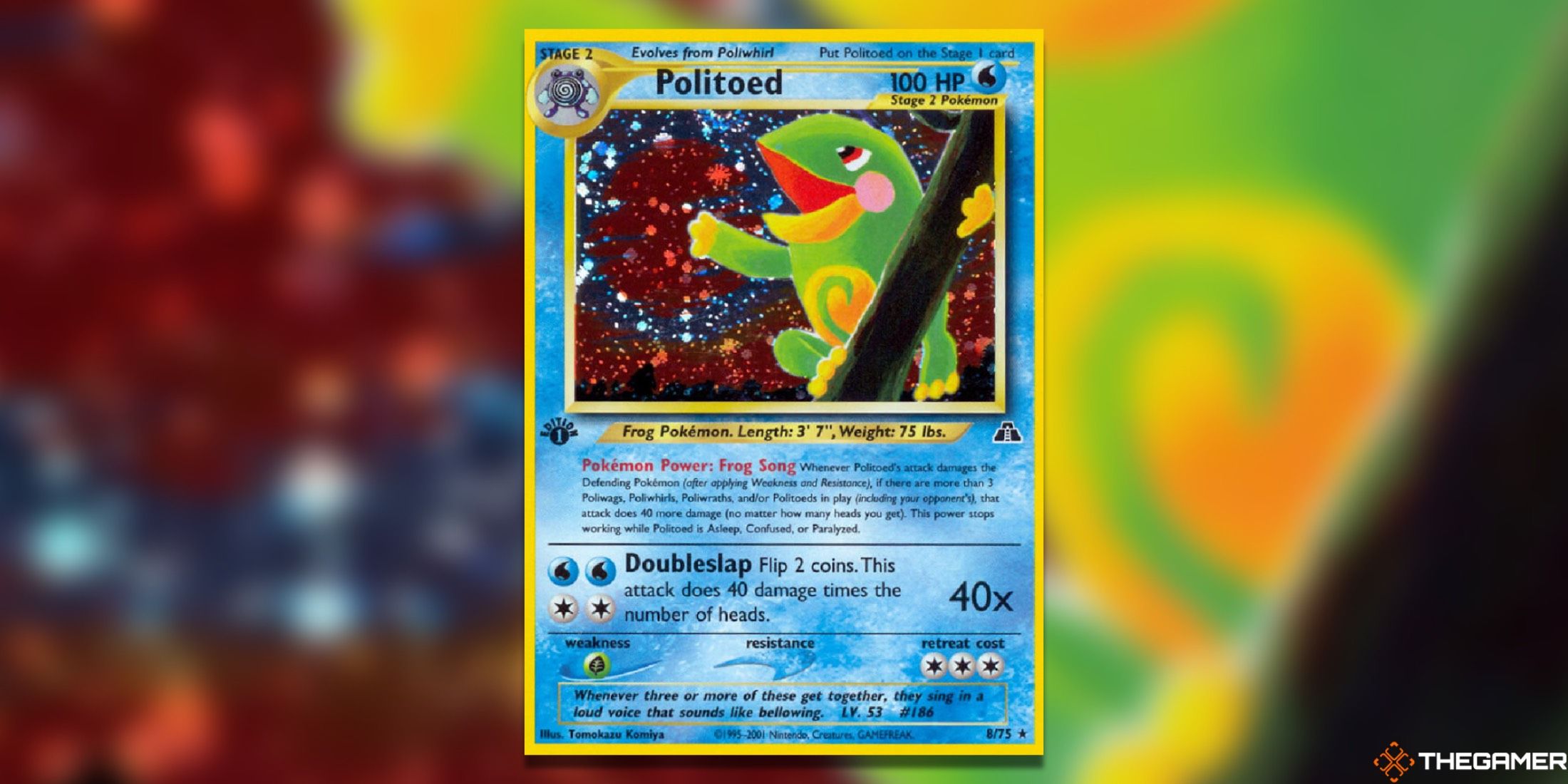 The holo Politoed from Neo Discovery in the Pokemon TCG.