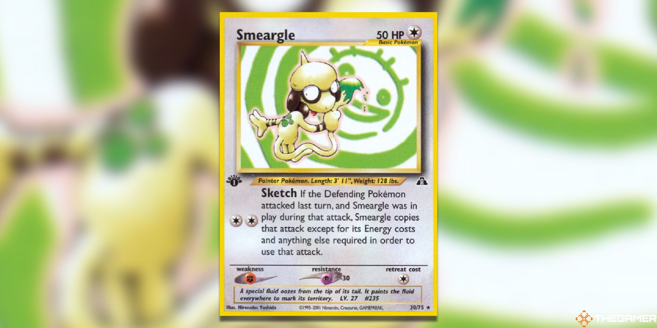 The Rare Smeargle in Neo Discovery from the Pokemon TCG.