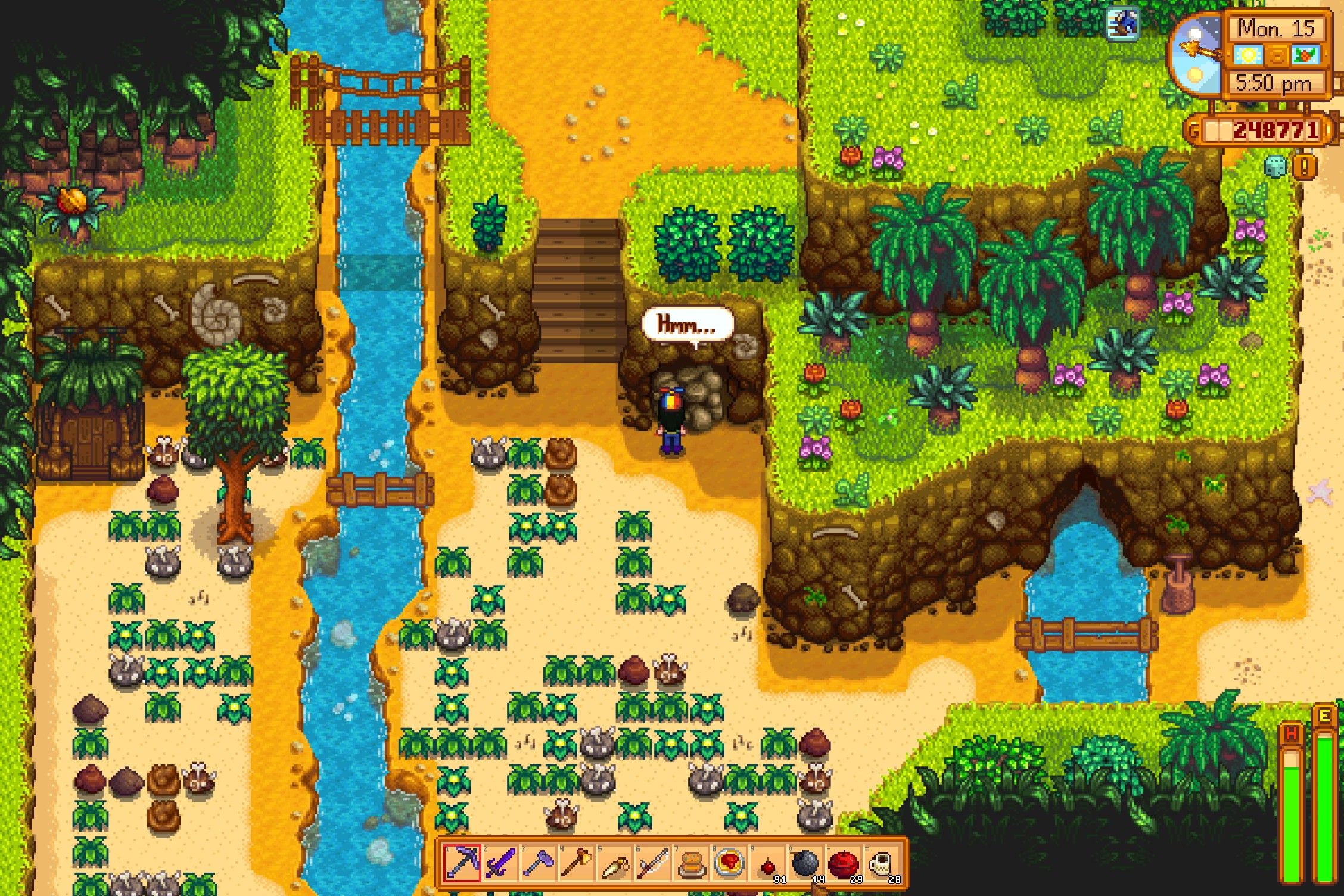 professor snail stuck in the cave at the dig site on ginger island in stardew valley