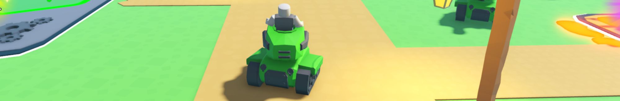 a player using his tank in Tank Fight Simulator on Roblox