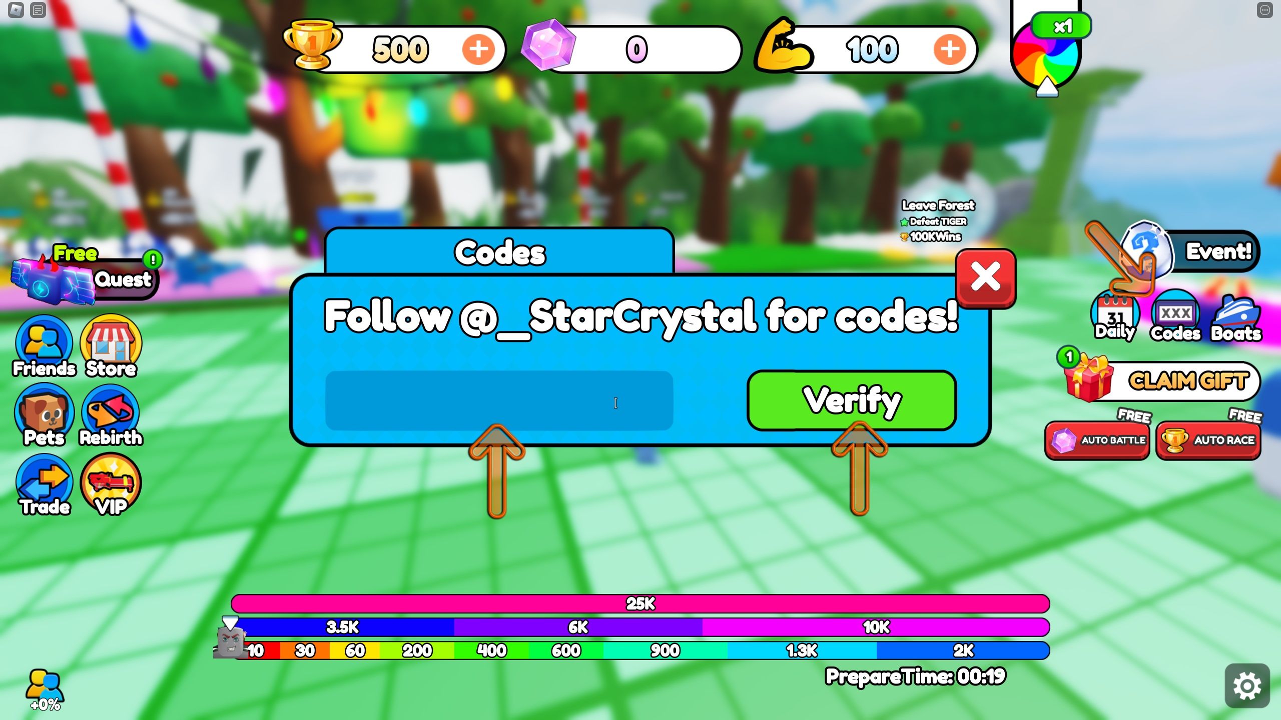 the codes box is open in Aqua Racer on Roblox