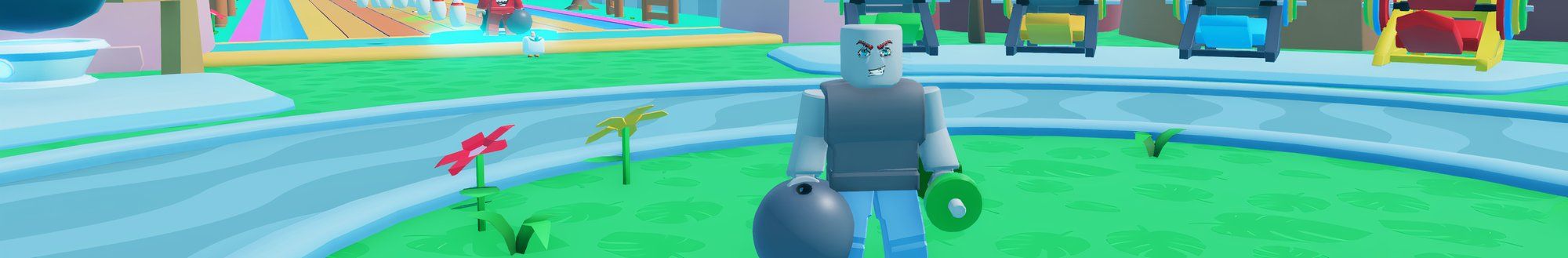 a player in the main area in Bowling Simulator on Roblox