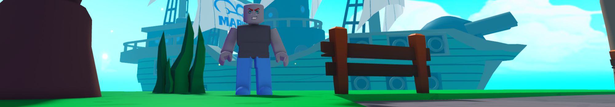 a player standing while a ship behind him in Anime Odyssey Simulator on Roblox