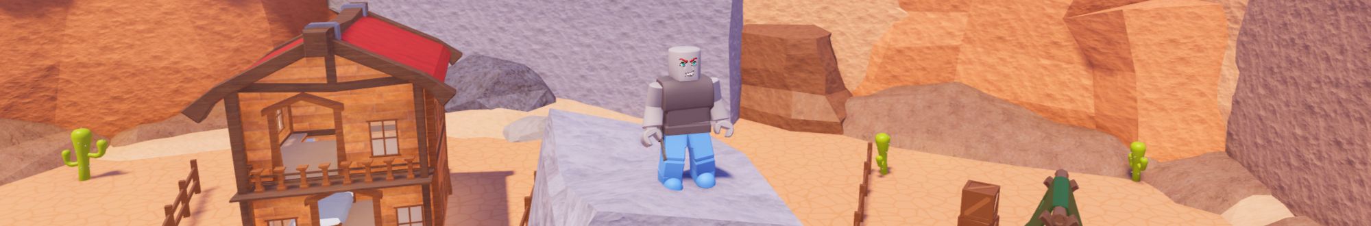 a character standing on a rock in Be NPC Or Die on Roblox