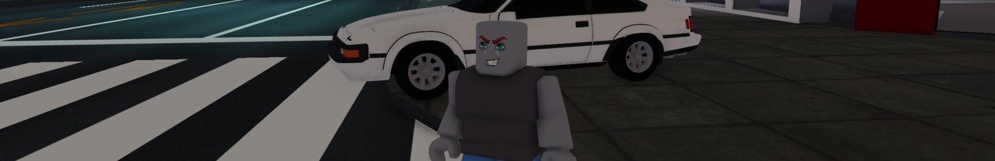 a player with his car in Midnight Racing Tokyo on Roblox