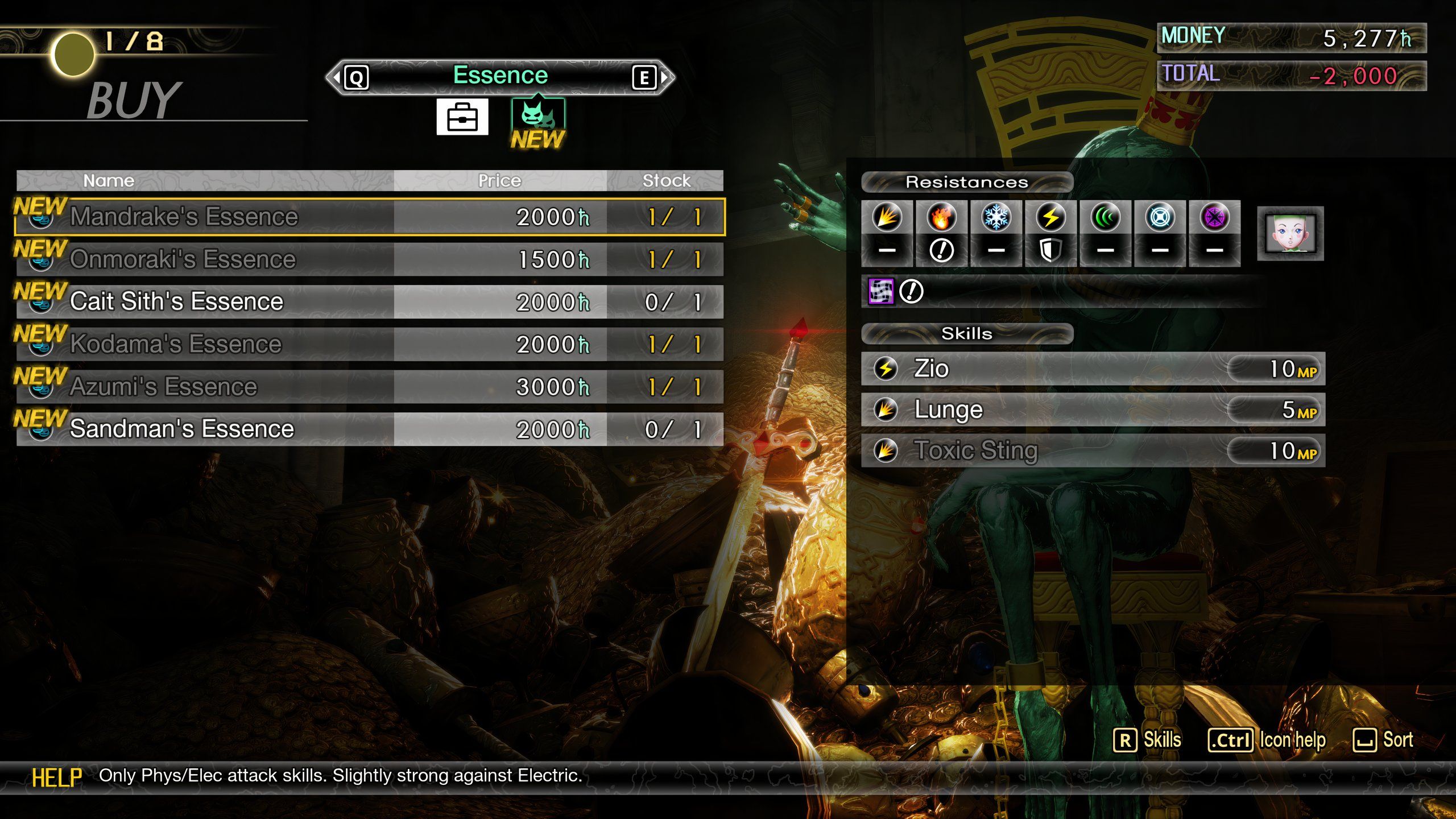 Gaining several new Essences in Shin Megami Tensei 5: Vengeance