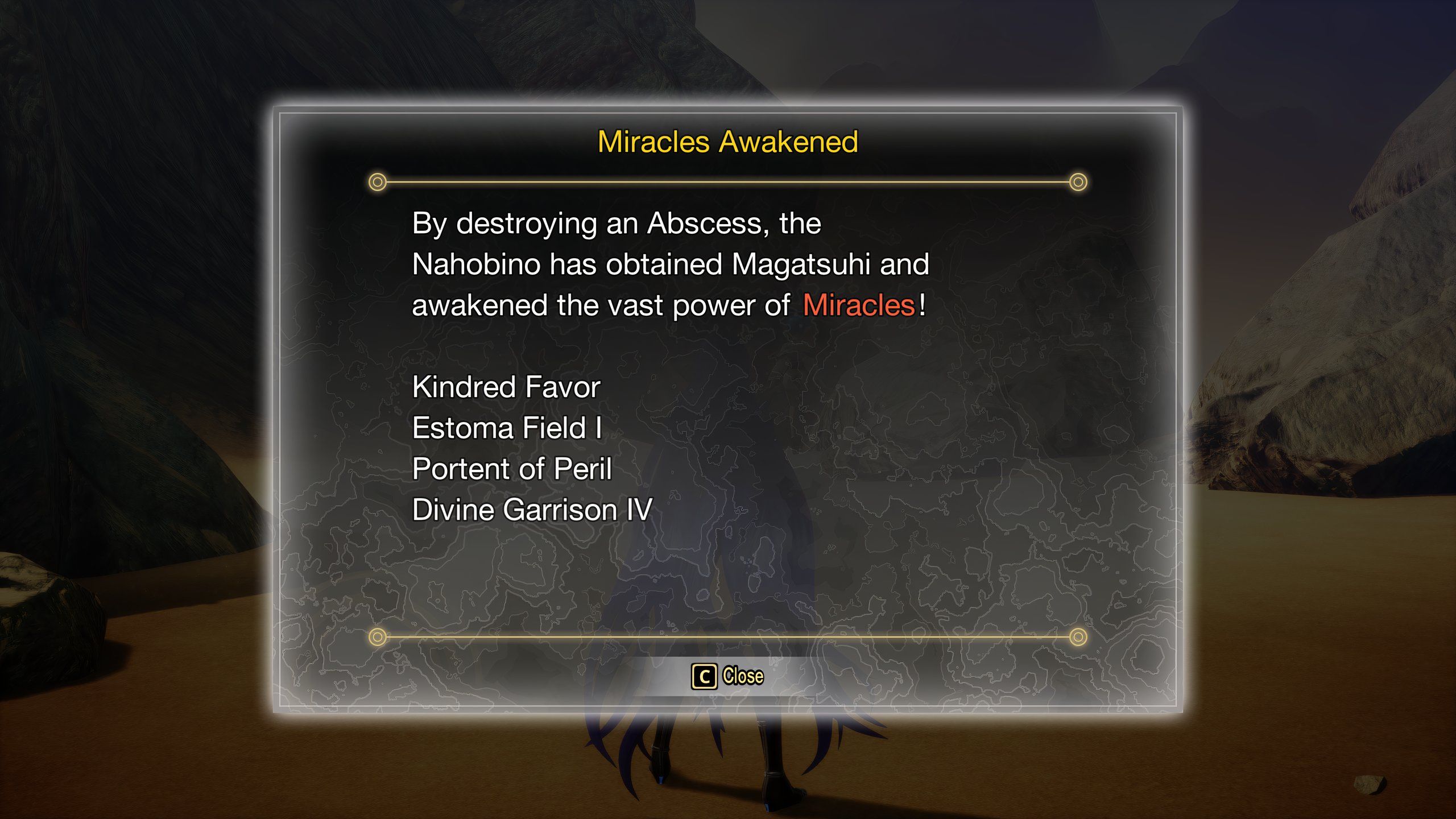 Shin Megami Tensei 5: Vengeance screen describing the acquisition of numerous Miracles